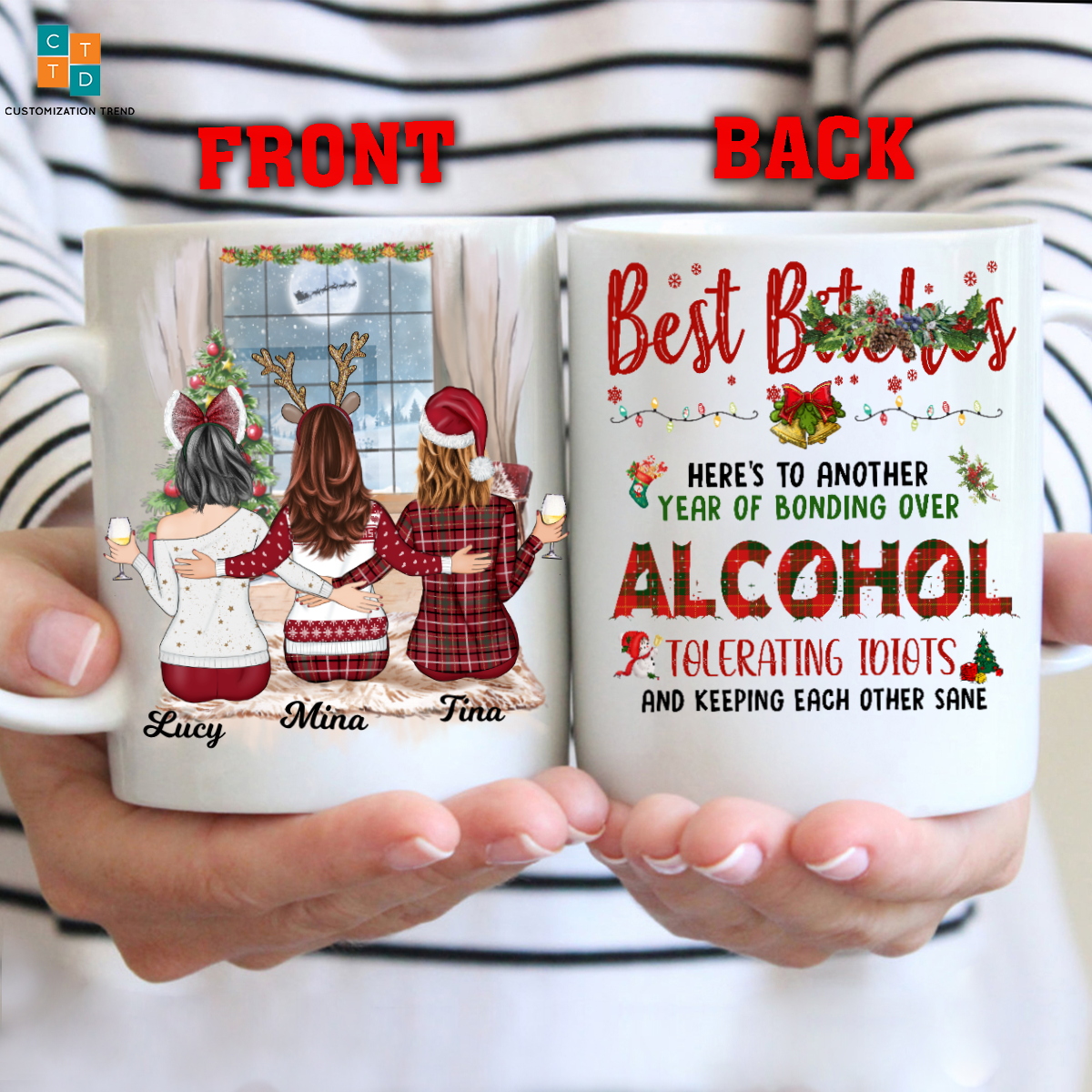 Personalized  Best Bitches Alcohol Mug , Custom Friend , Bestie , Sister Mug