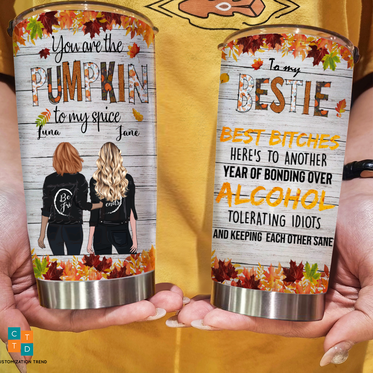 Personalized  Fall Season Gift For Sisters You Are My PumpkinStainless Steel Tumbler ,  Custom Friend , Bestie , Sister Stainless Steel Tumbler