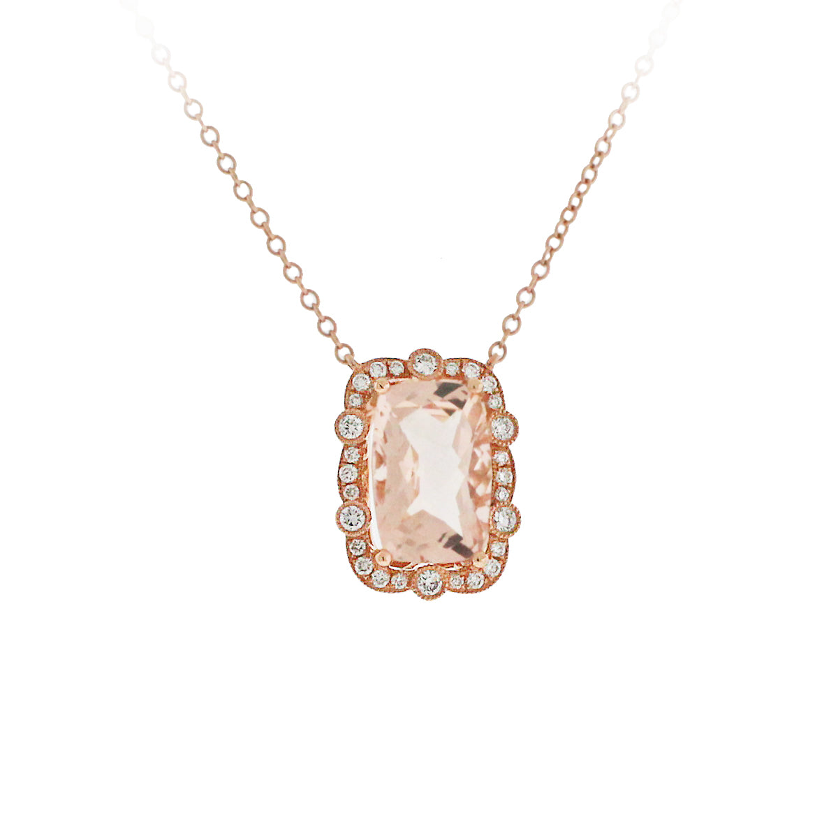 Diamond and Morganite Necklace