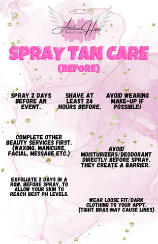 Spray Tan Care Before