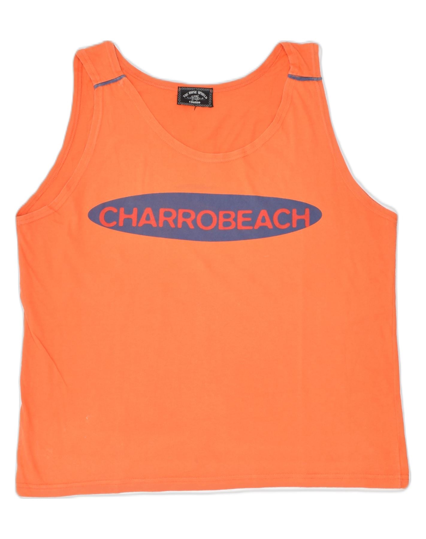 Image of CHARRO Womens Graphic Vest Top UK 16 Large Orange Cotton