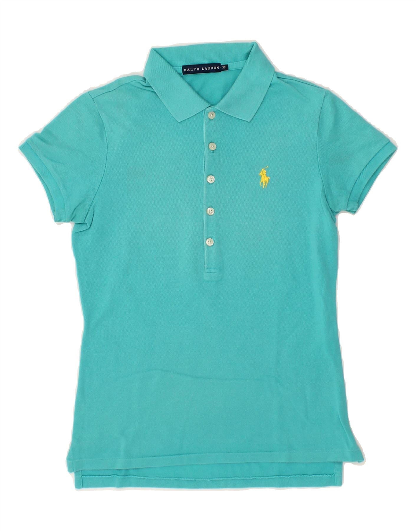 Image of RALPH LAUREN Womens Polo Shirt UK 6 XS Turquoise Cotton