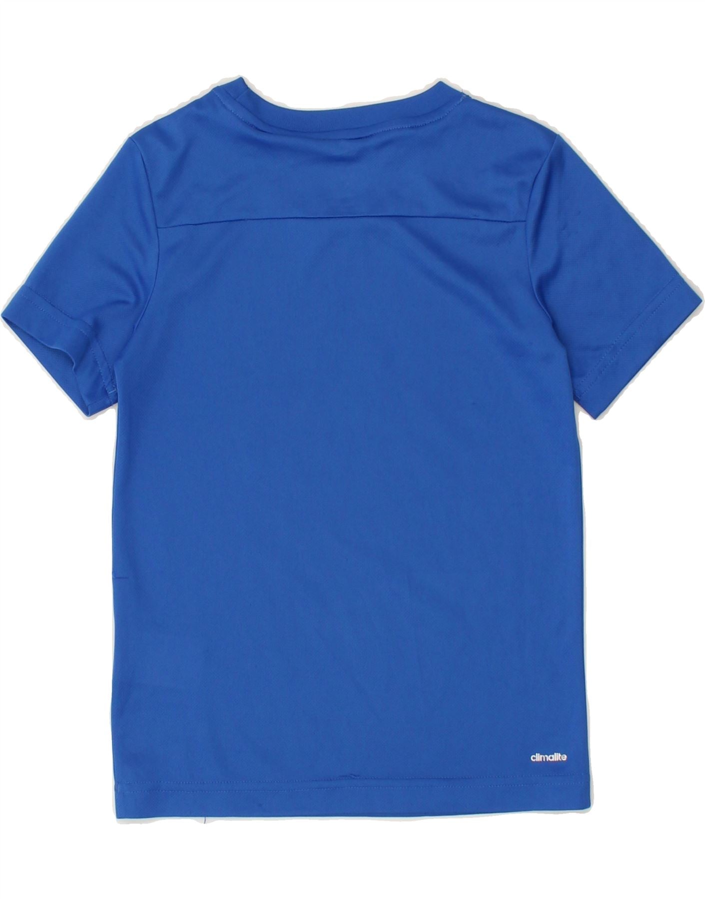 ADIDAS Boys Climalite Graphic T-Shirt Top 7-8 Years Blue Polyester