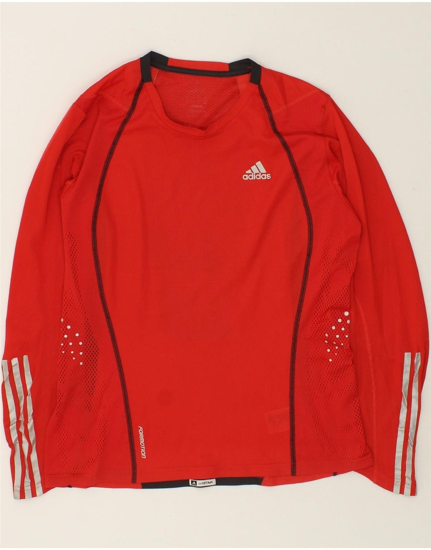 Image of ADIDAS Mens Top Long Sleeve Medium Red Polyester