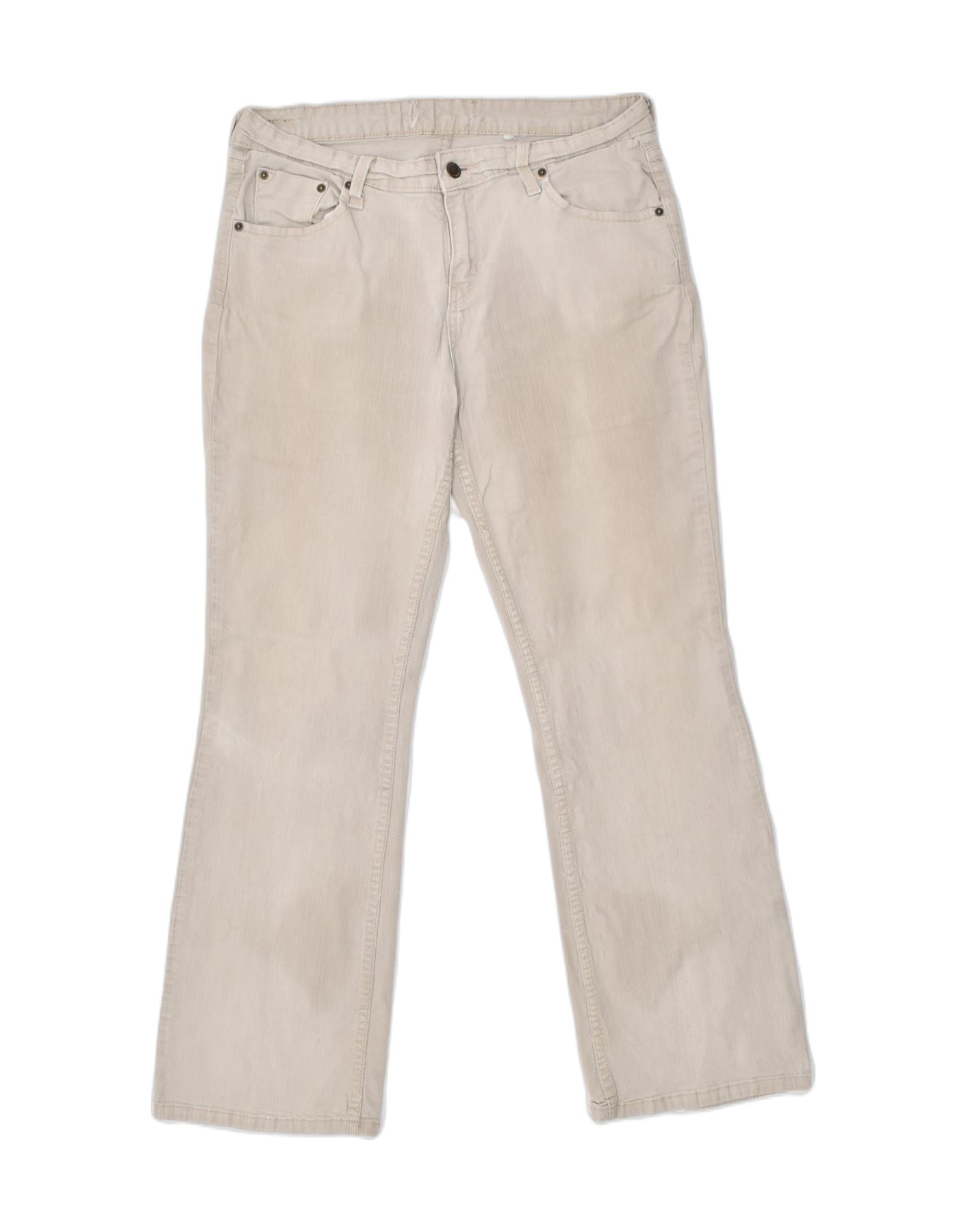 Image of SIGNATURE BY LEVI'S Womens Bootcut Casual Trousers W34 L30 Beige Elastane