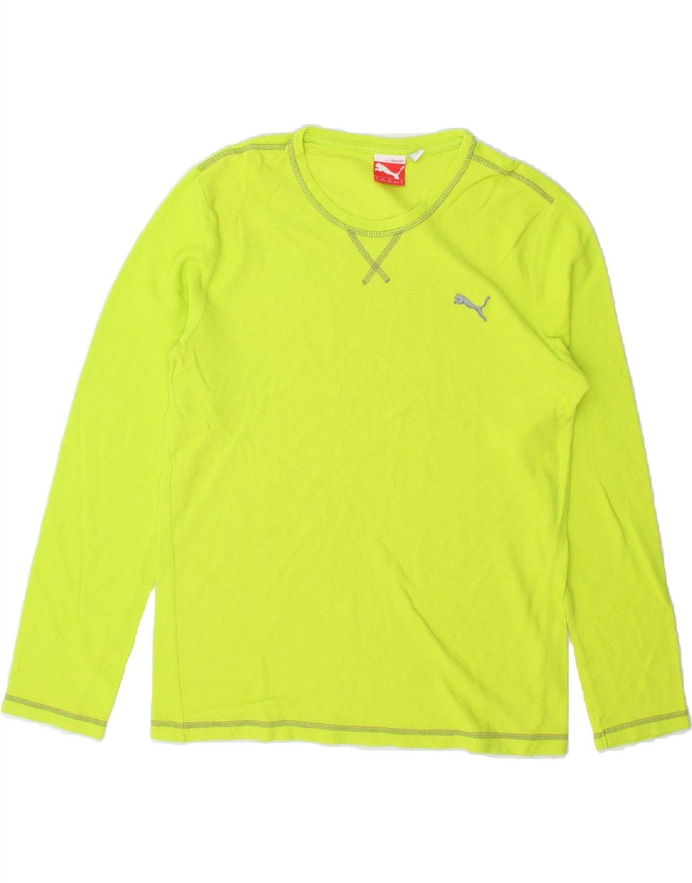 image of PUMA Mens Top Long Sleeve Small Green Cotton