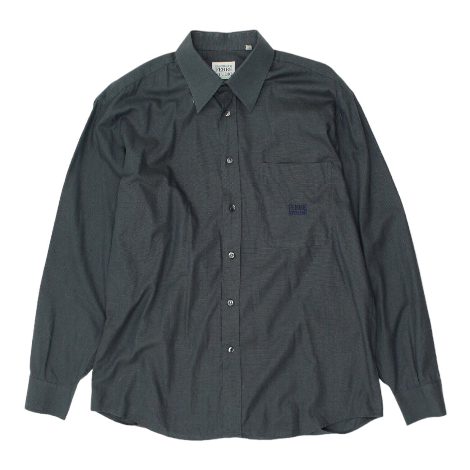 Image of Gianfranco Ferre Studio Mens Dark Grey Shirt | Vintage High End Designer Formal