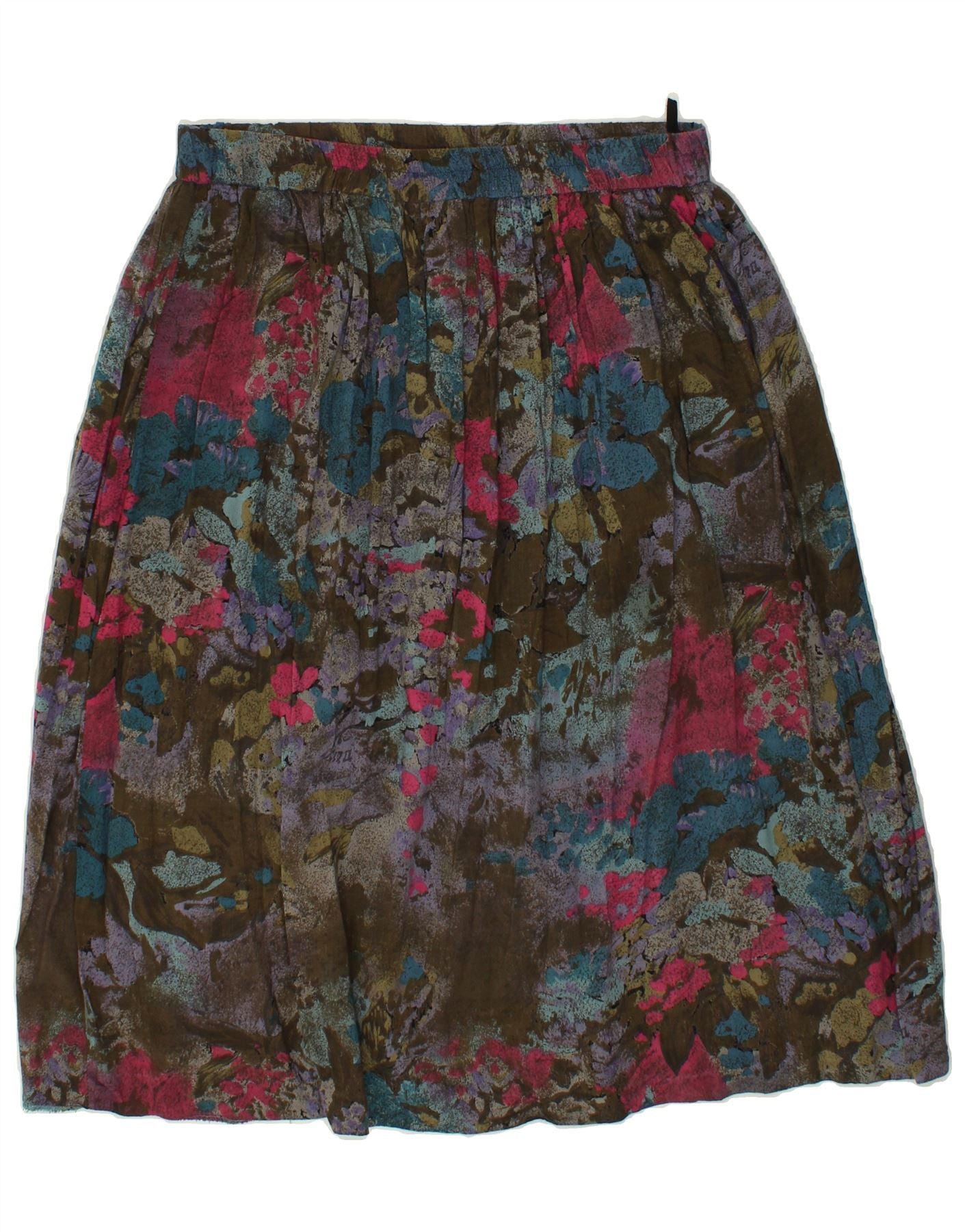 Image of VINTAGE Womens A-Line Skirt EU 46 XL W36 Multicoloured Floral Viscose