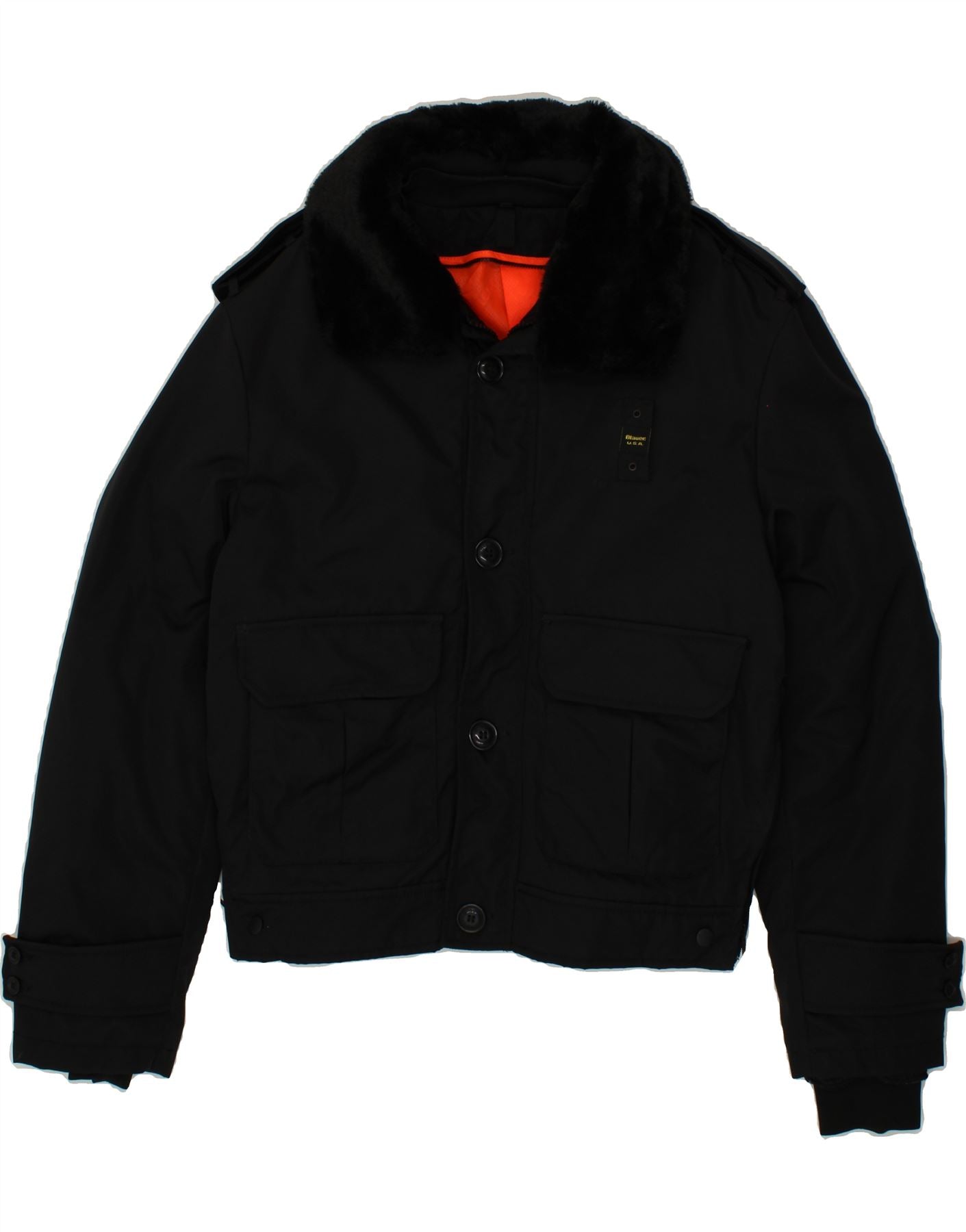 Image of BLAUER Mens Padded Jacket UK 40 Large Black Polyamide