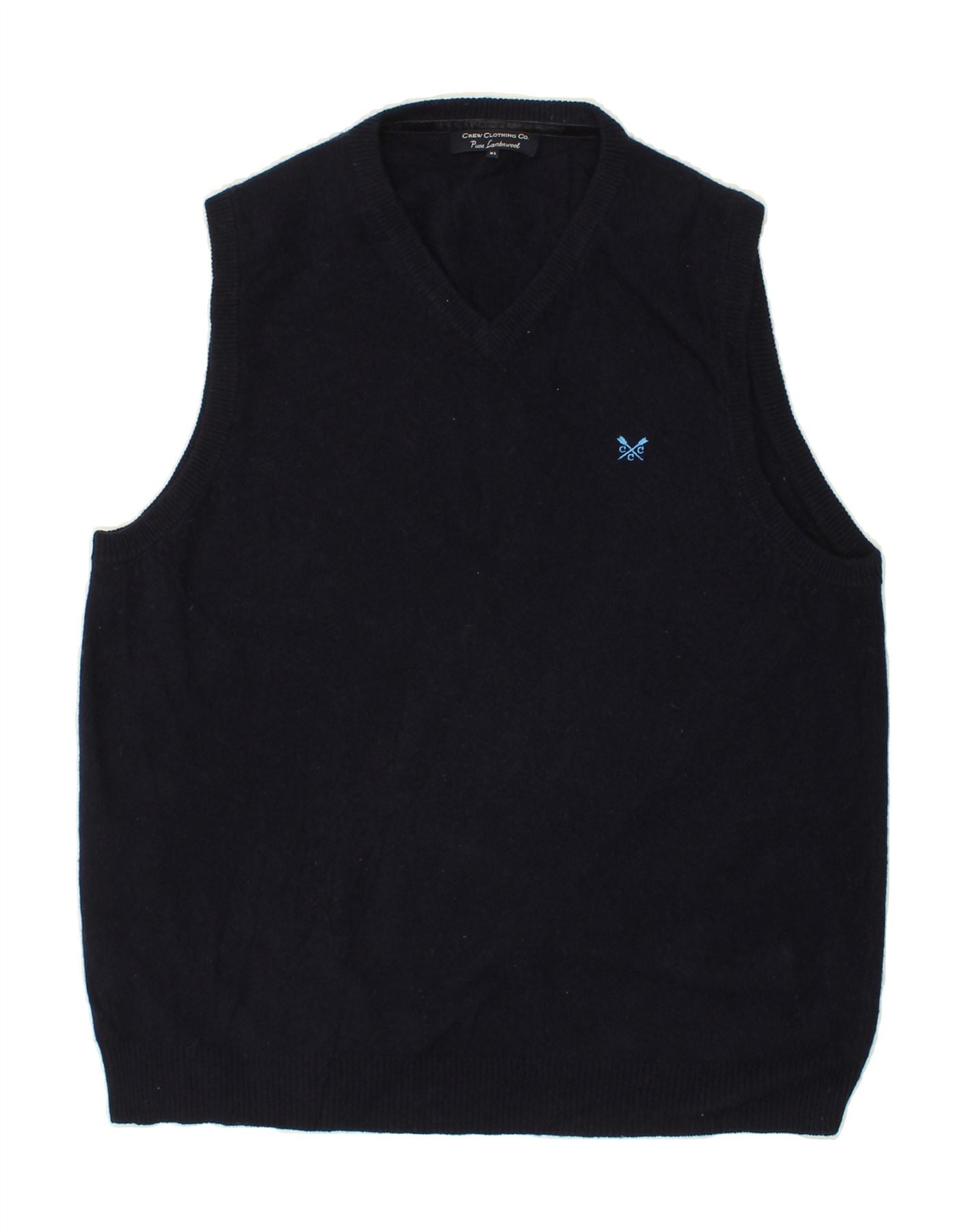 image of CREW CLOTHING Mens Vest Tank Top XL Navy Blue Lambswool