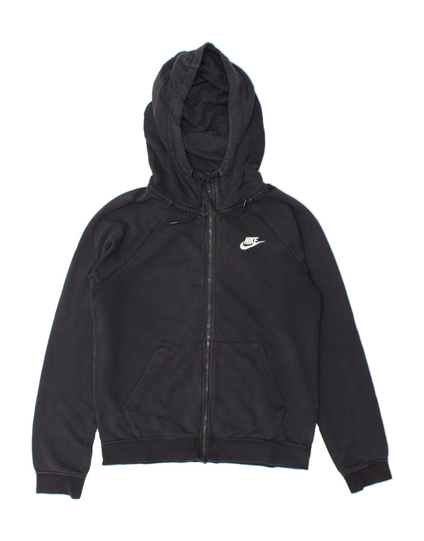 image of NIKE Mens Zip Hoodie Sweater XS Black Cotton