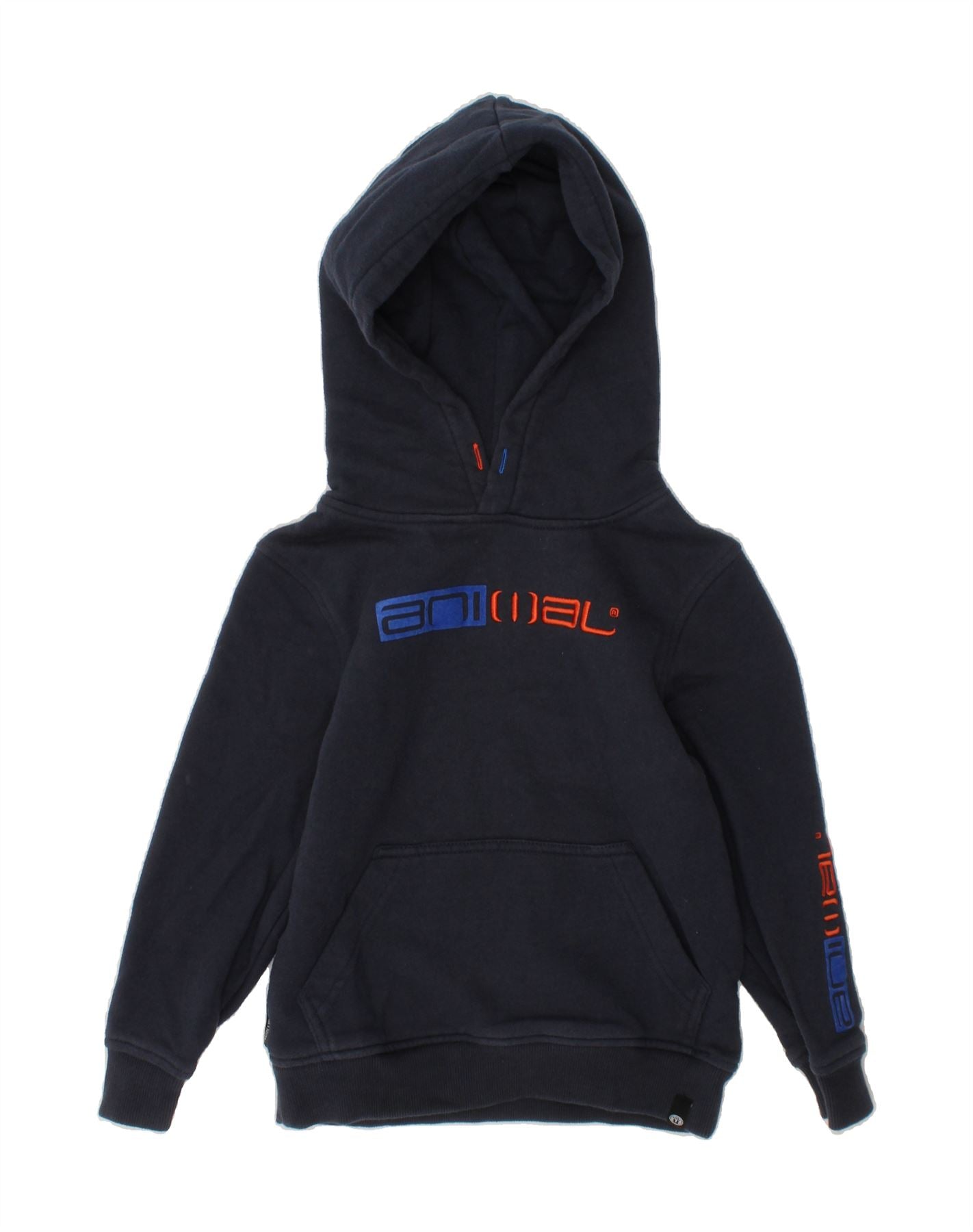 image of ANIMAL Boys Graphic Hoodie Jumper 5-6 Years Navy Blue Cotton