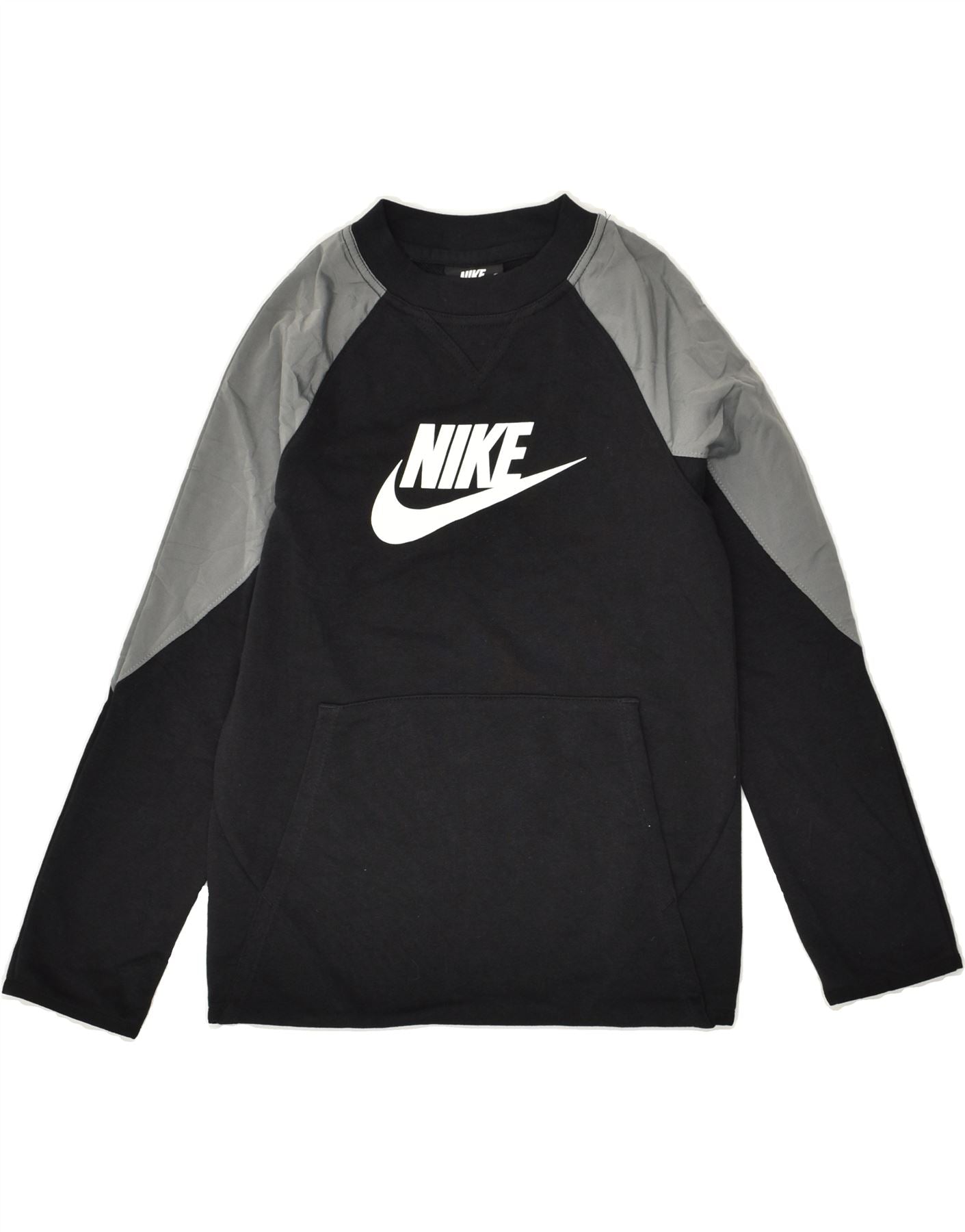 Image of NIKE Boys Graphic Sweatshirt Jumper 8-9 Years Small Black Cotton