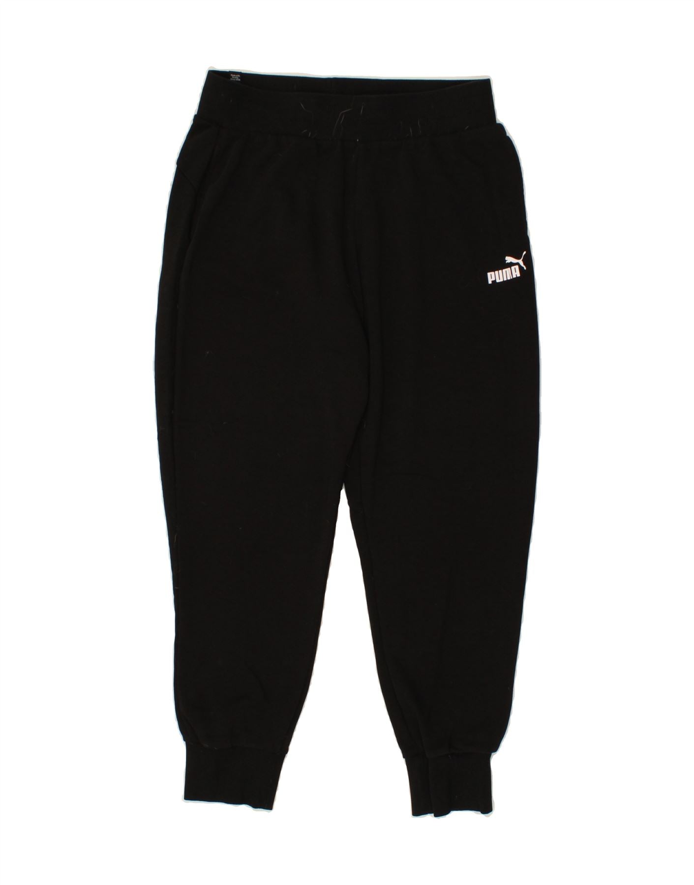 Image of PUMA Mens Tracksuit Trousers Joggers Medium Black Cotton