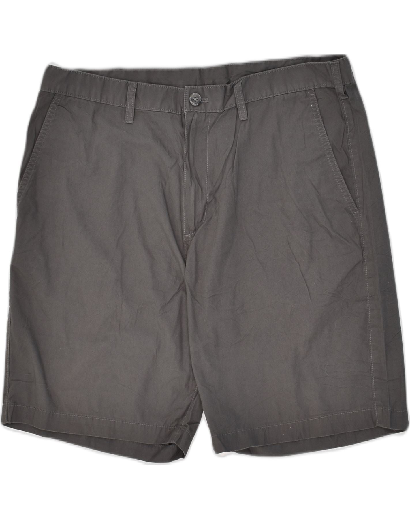 image of EDDIE BAUER Mens Chino Shorts W36 Large  Grey Cotton