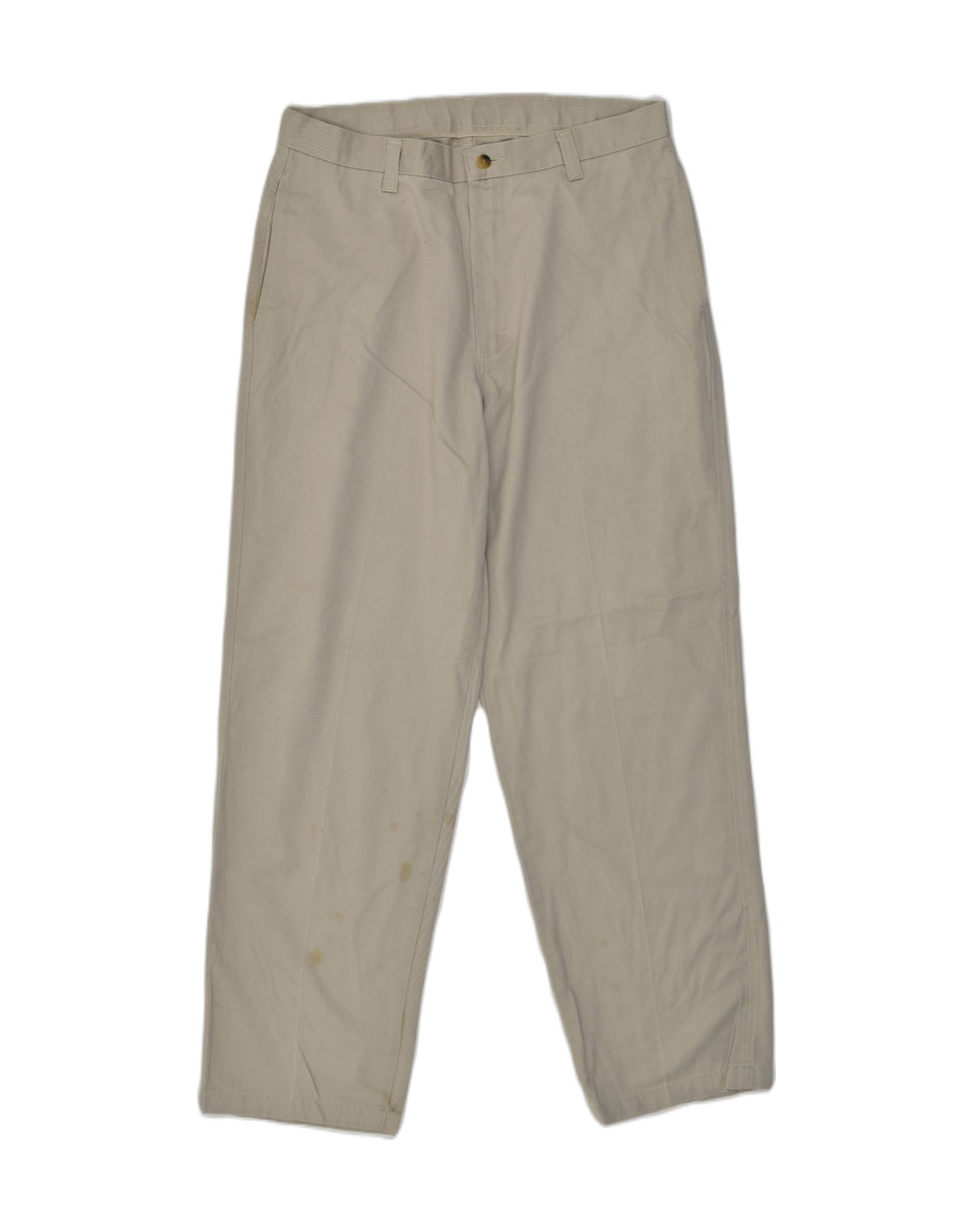 Image of WRANGLER Mens Ultimate Straight Chino Trousers W34 L32 Khaki Cotton