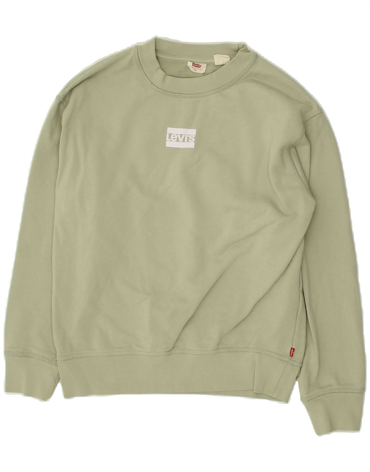 Image of LEVI'S Womens Oversized Sweatshirt Jumper UK 6 XS Green Cotton