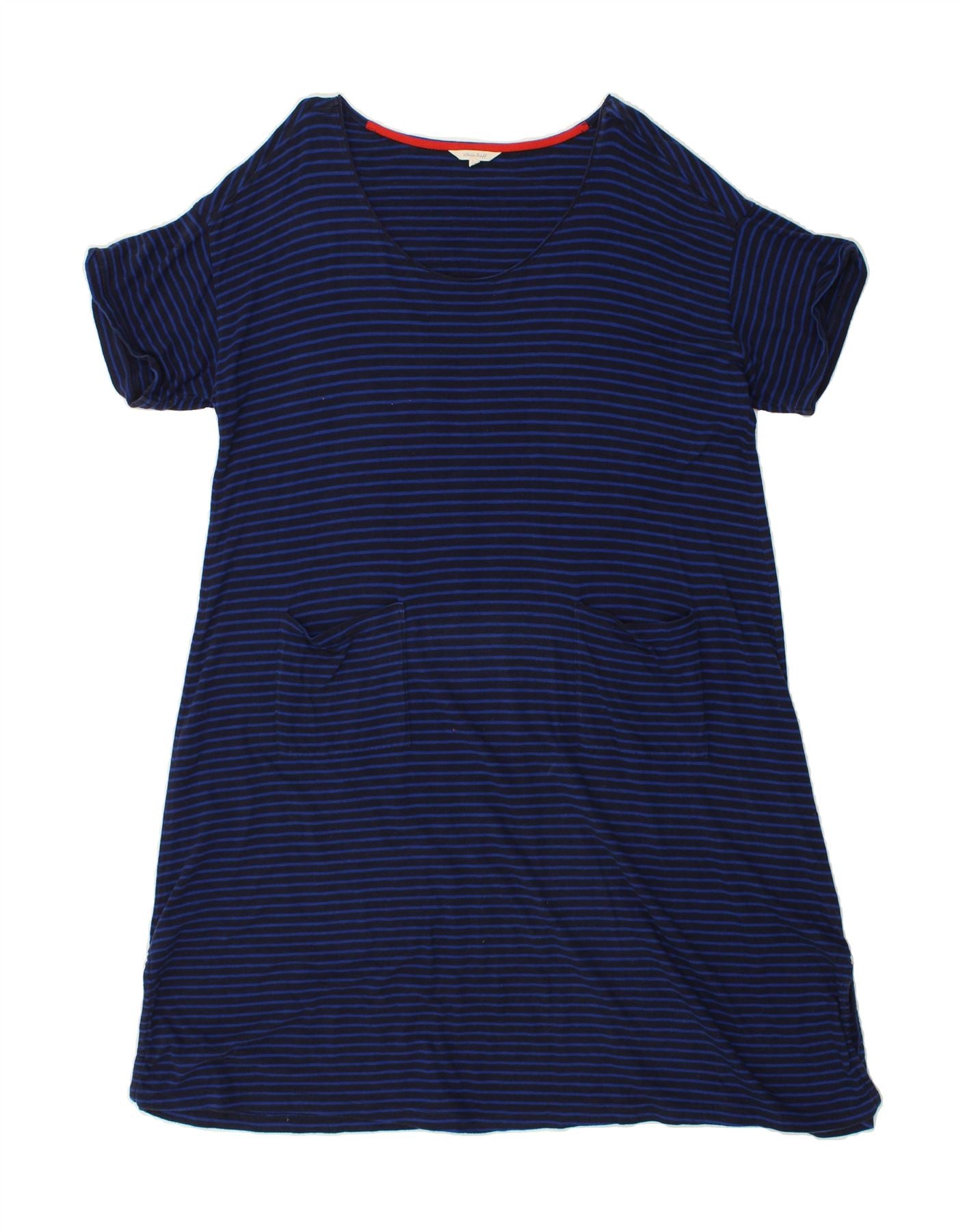 Image of WHITE STUFF Womens T-Shirt Dress UK 16 Large Navy Blue Striped Cotton