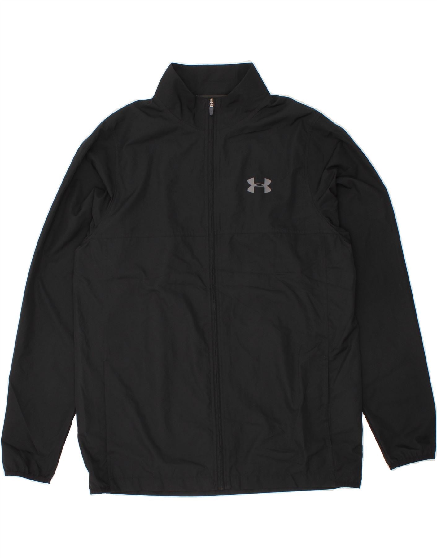 image of UNDER ARMOUR Mens Tracksuit Top Jacket Large Black Polyester