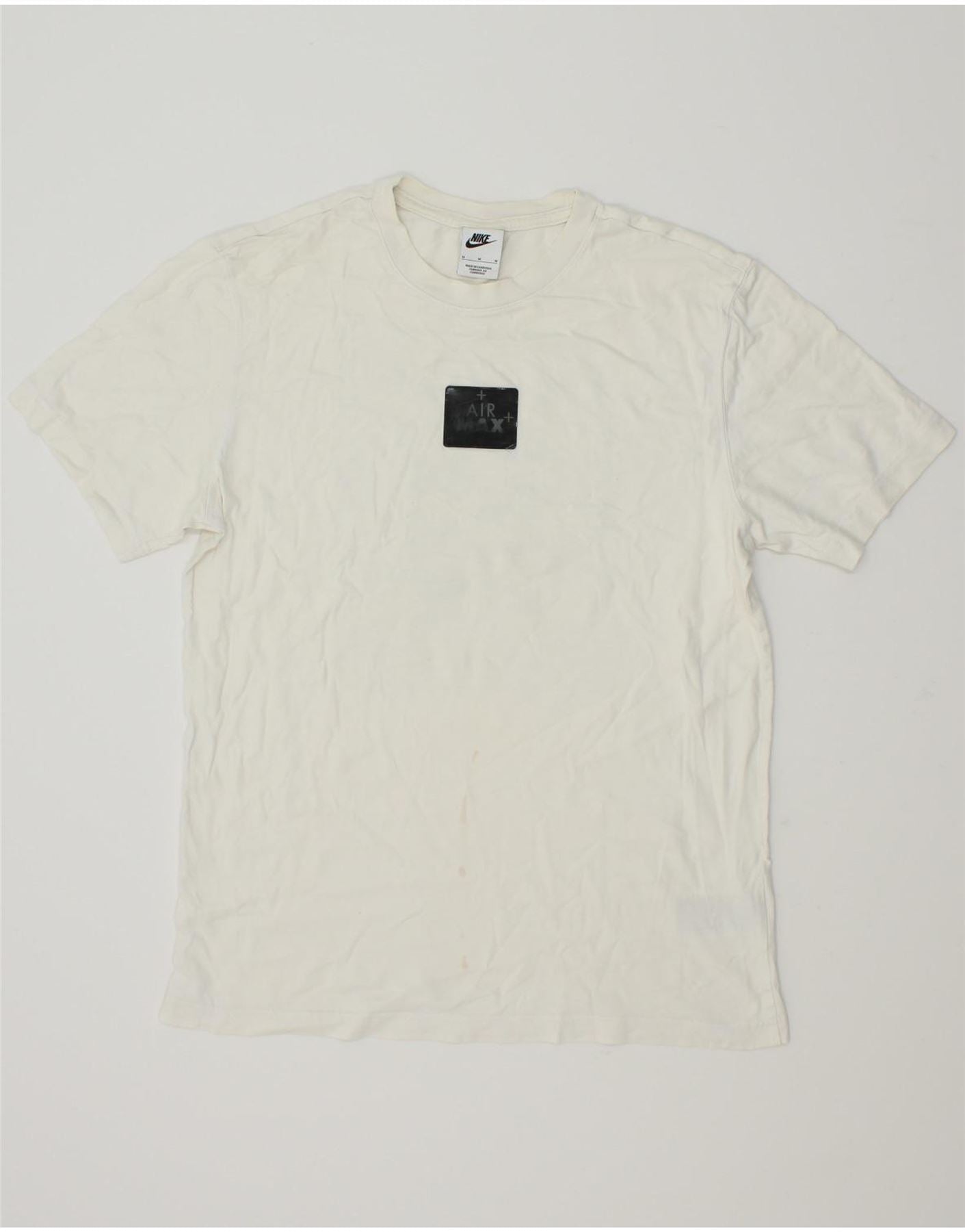 image of NIKE Mens Graphic T-Shirt Top Medium White Cotton