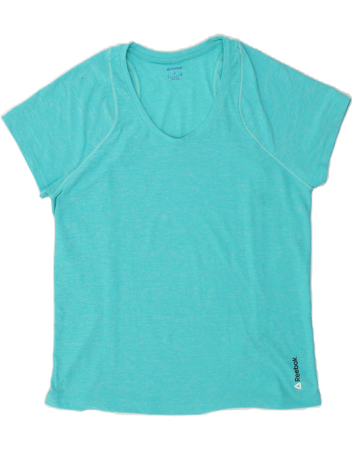image of REEBOK Womens T-Shirt Top UK 14 Large Turquoise Polyester