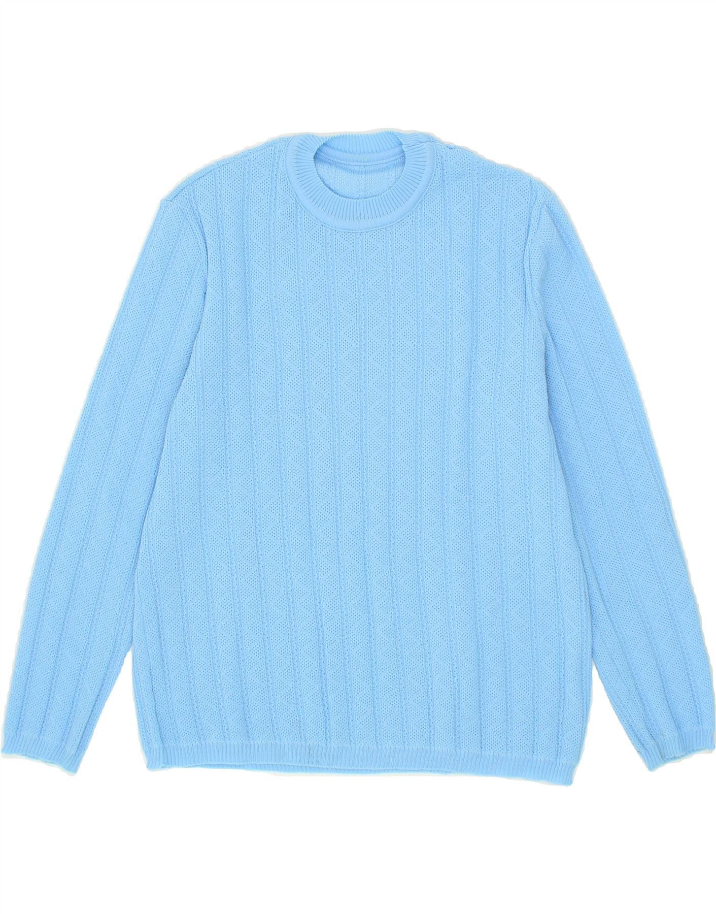 image of VINTAGE Womens Crew Neck Jumper Sweater UK 10 Small Blue