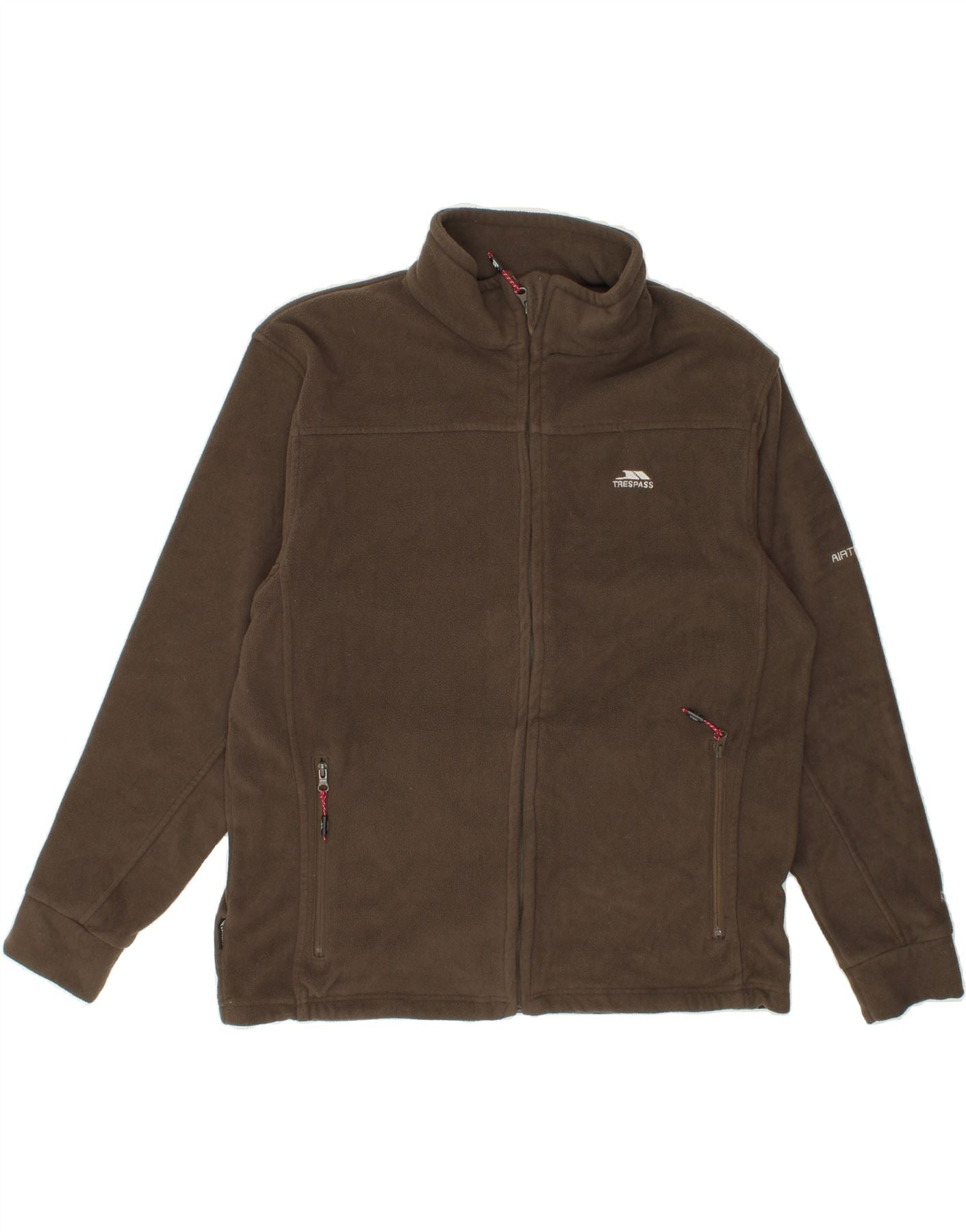 Image of TRESPASS Mens Graphic Fleece Jacket UK 40 Large Khaki Polyester