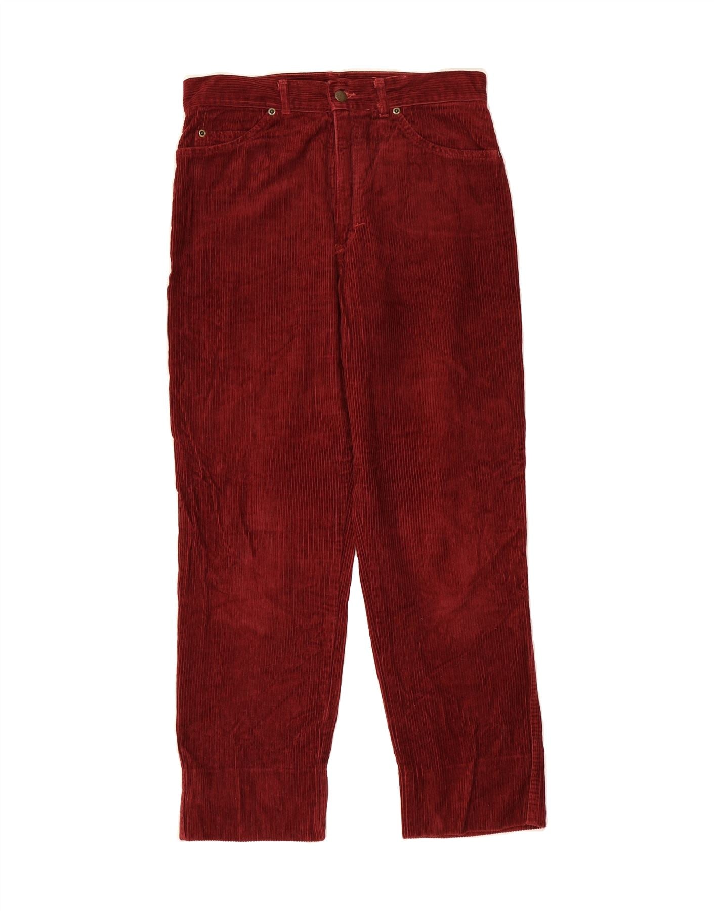 image of VINTAGE Womens Straight Corduroy Trousers W31 L28 Maroon