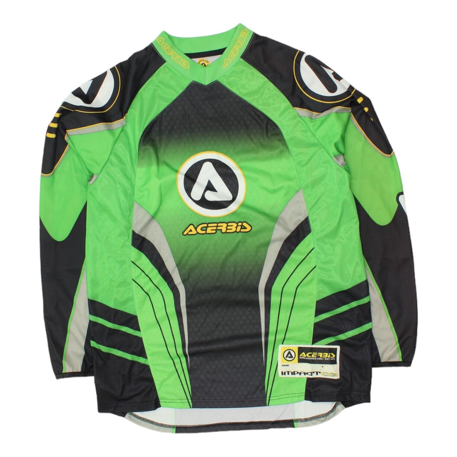 Acerbis Mens Green Black Motocross Jersey | Vintage Motorbike Motorsports