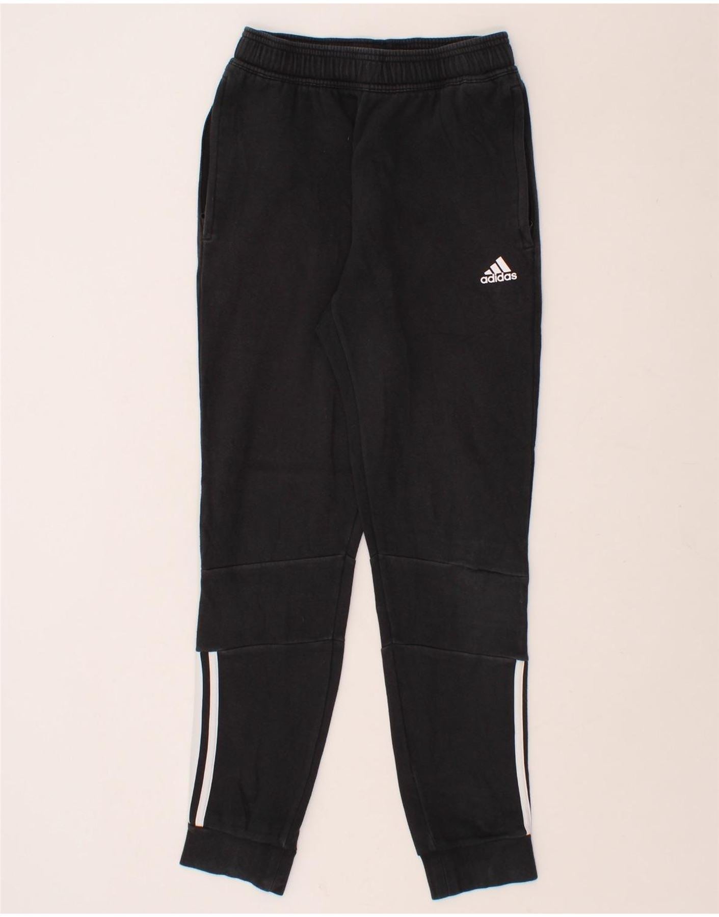 image of ADIDAS Mens Tracksuit Trousers XS Black Cotton