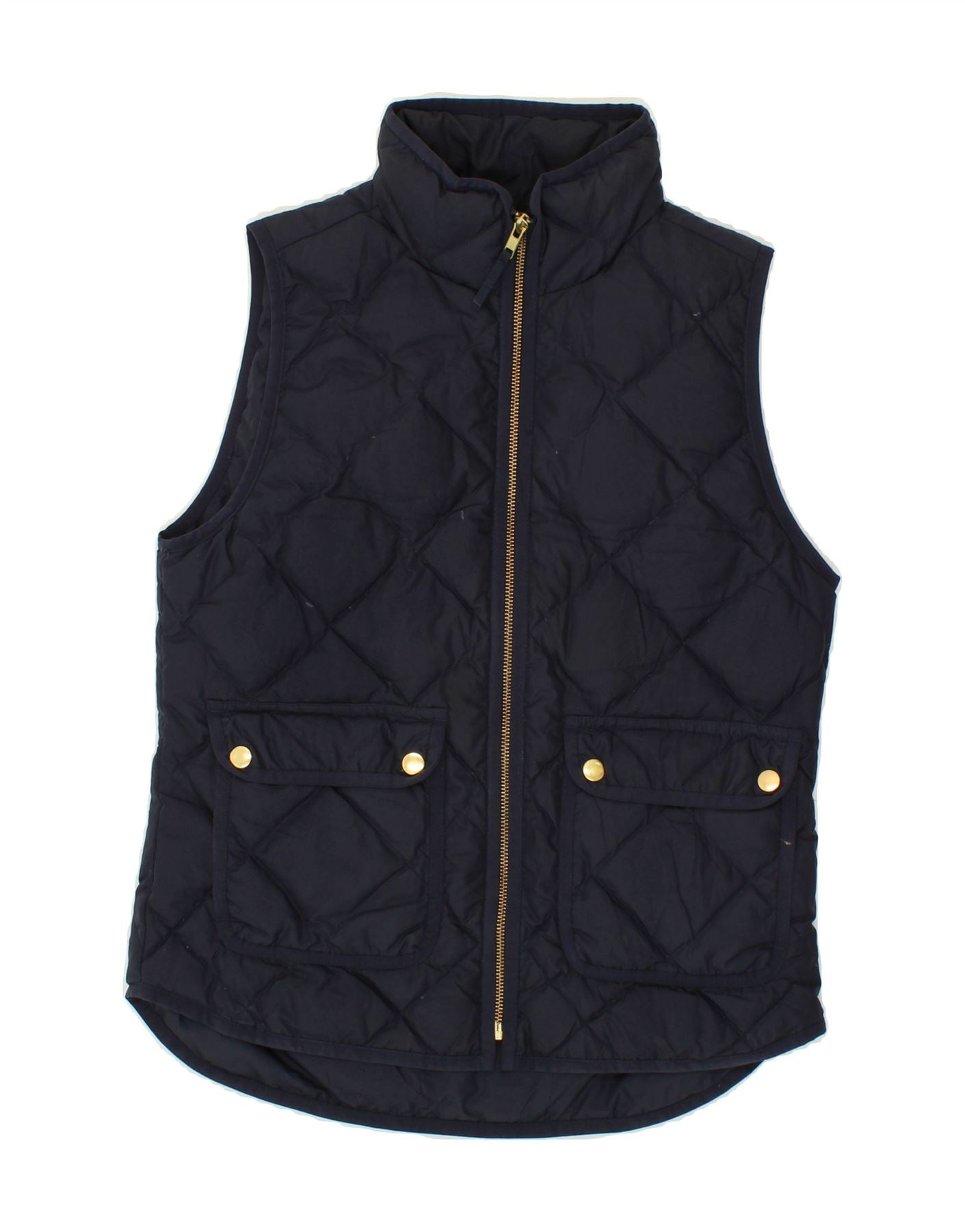 image of J. CREW Womens Quilted Gilet UK 6 XS Navy Blue Polyester
