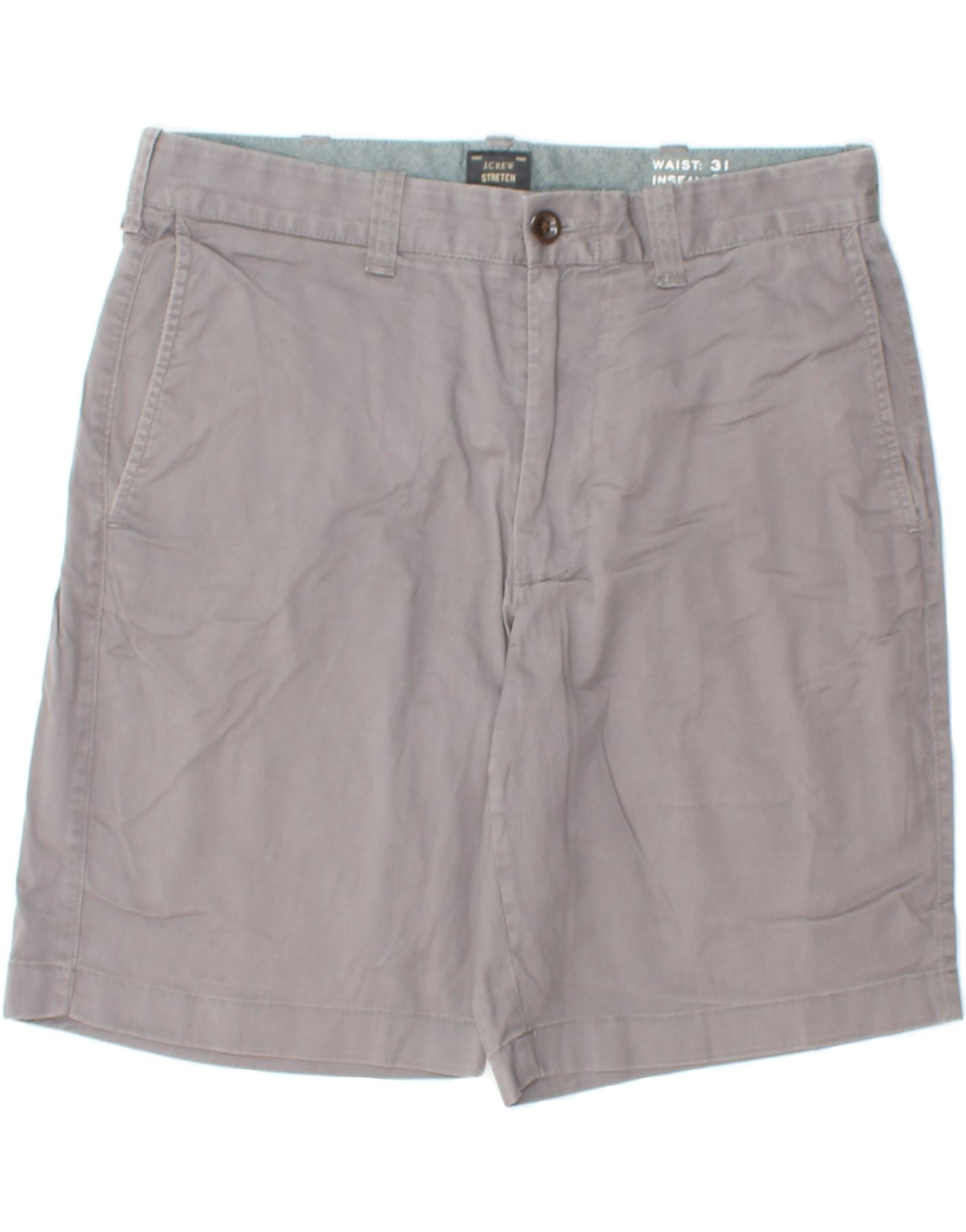 image of J. CREW Womens Stretch Chino Shorts W31 Medium Grey Cotton