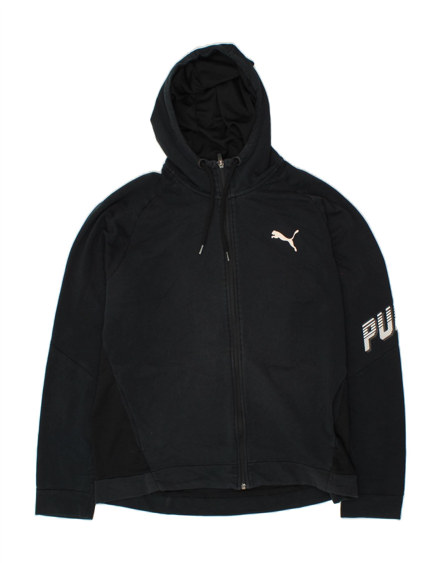 image of PUMA Mens Graphic Zip Hoodie Sweater XL Black