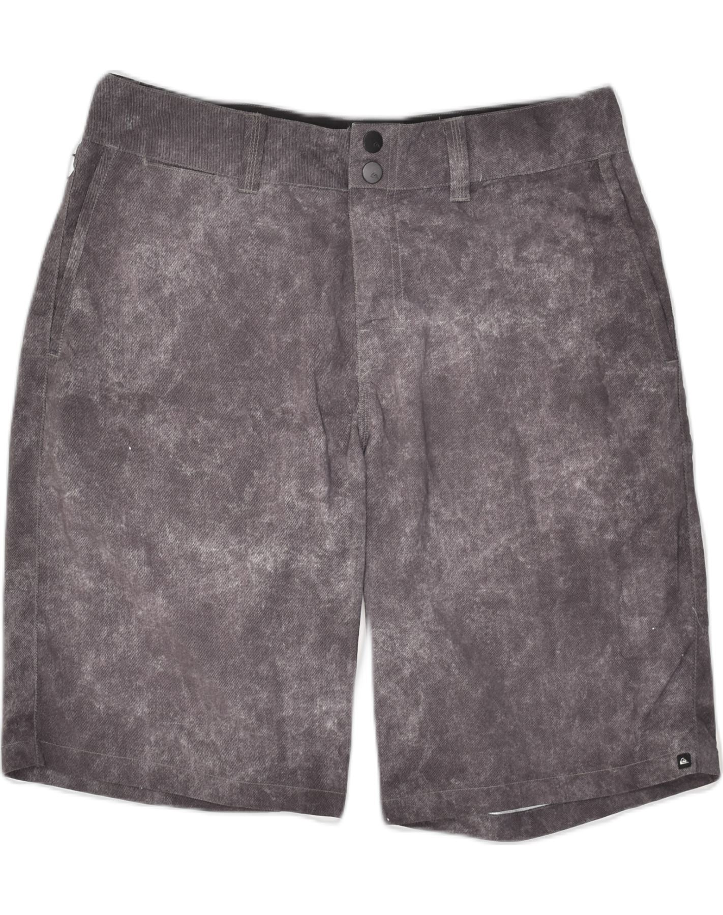 image of QUIKSILVER Womens Chino Shorts W33 Medium Grey Tie Dye Polyester