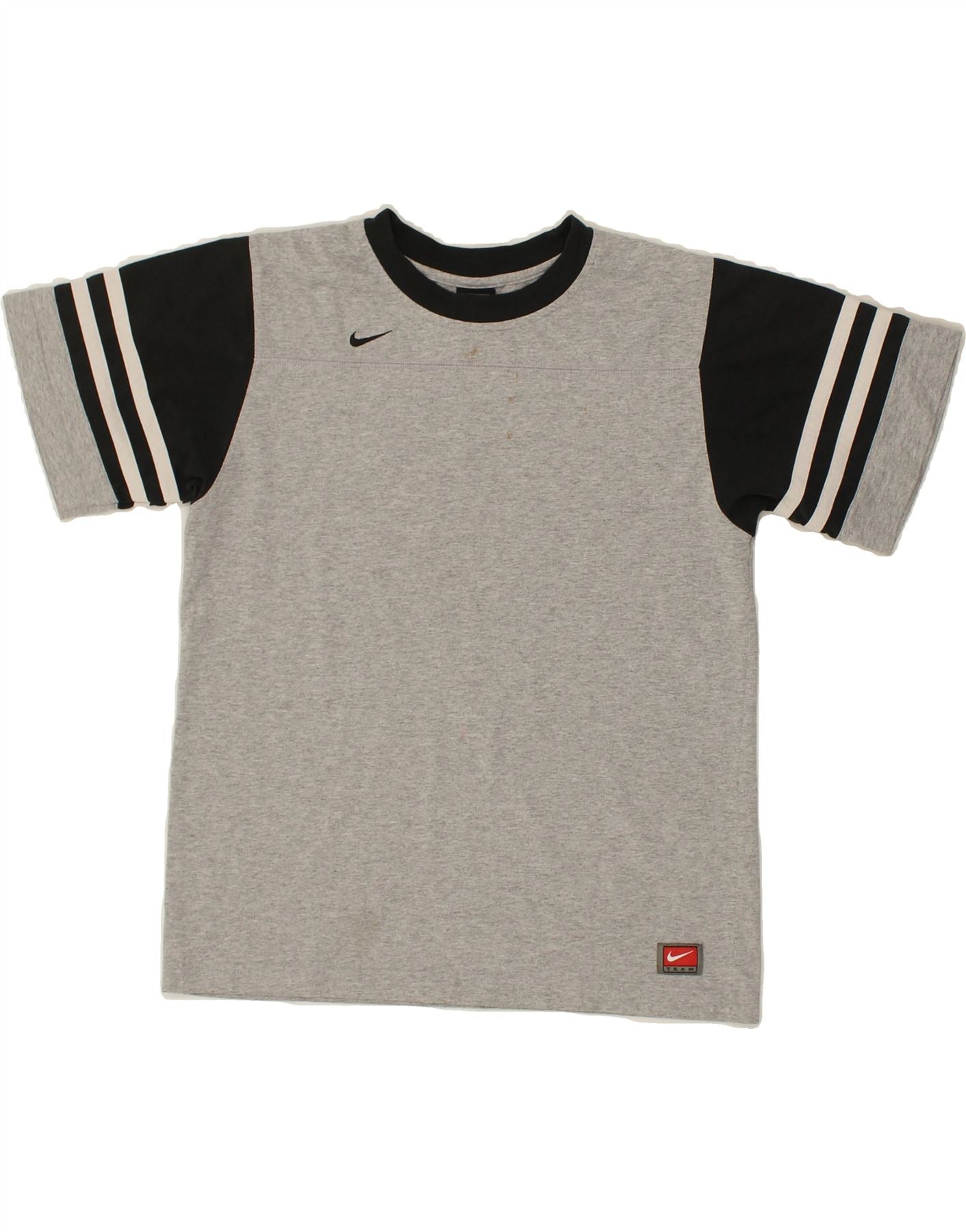 image of NIKE Womens T-Shirt Top UK 14 Large Grey Colourblock Cotton