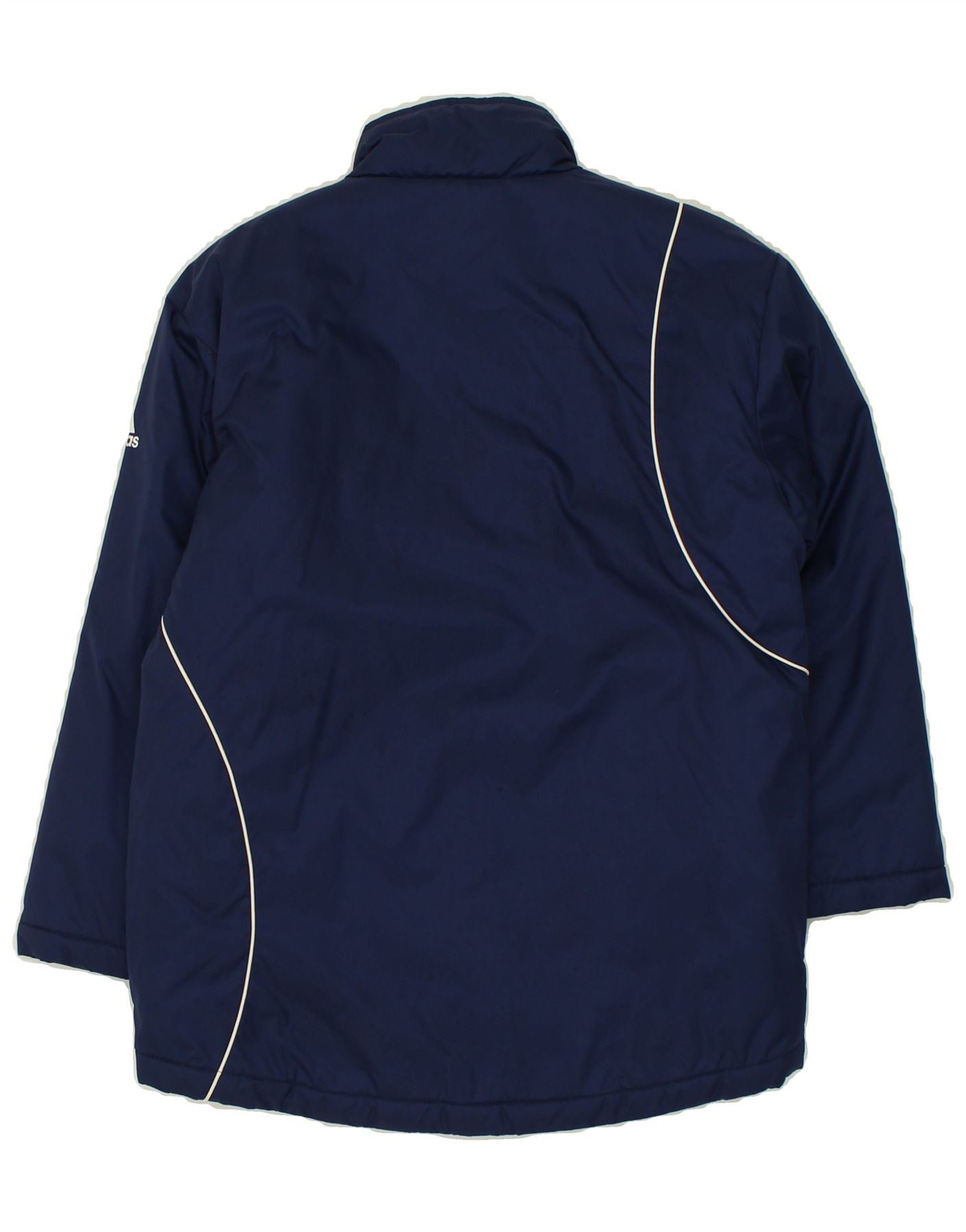 ADIDAS Boys Graphic Padded Coat 9-10 Years Navy Blue Polyester