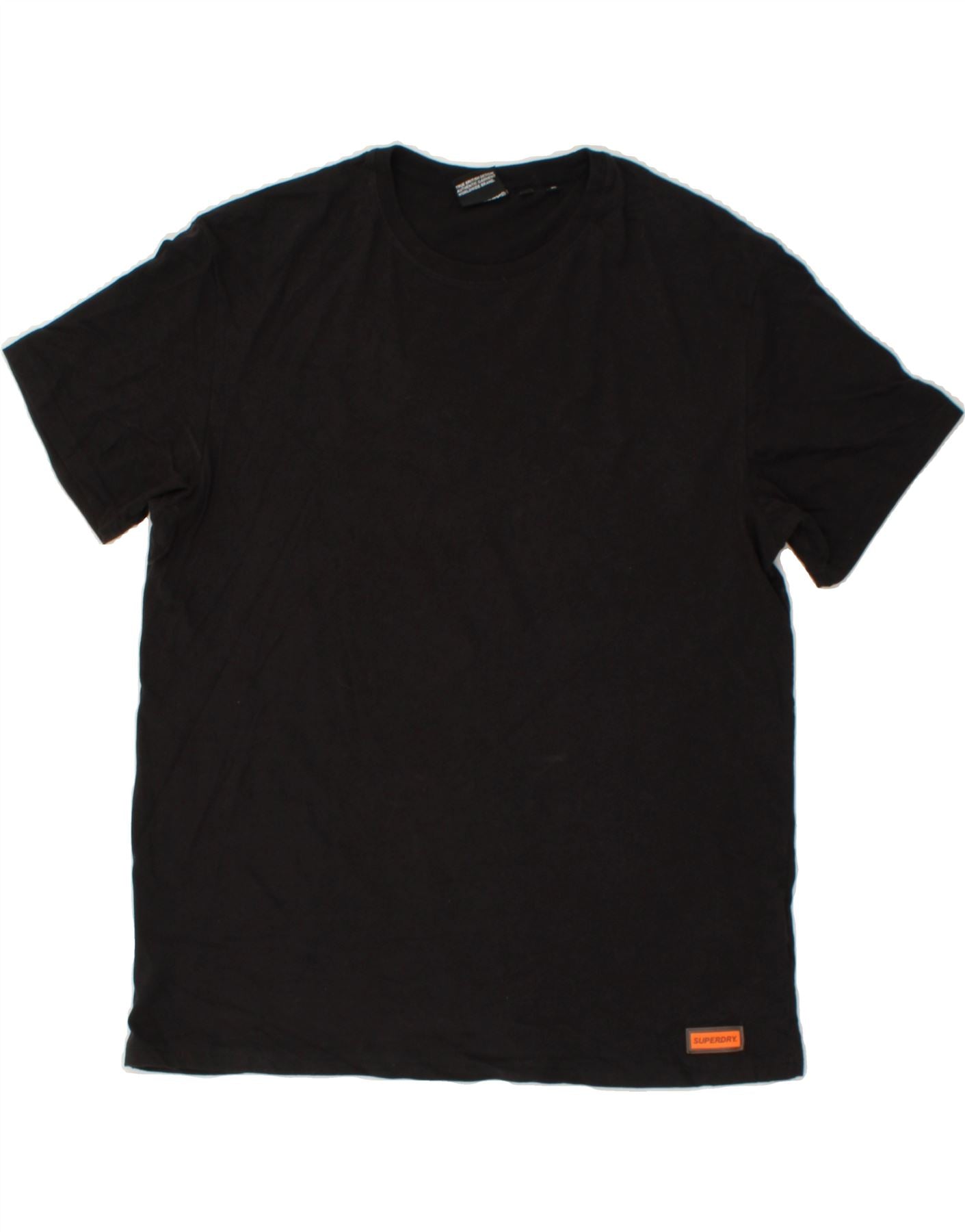 Image of SUPERDRY Mens Graphic T-Shirt Top XL Black Cotton