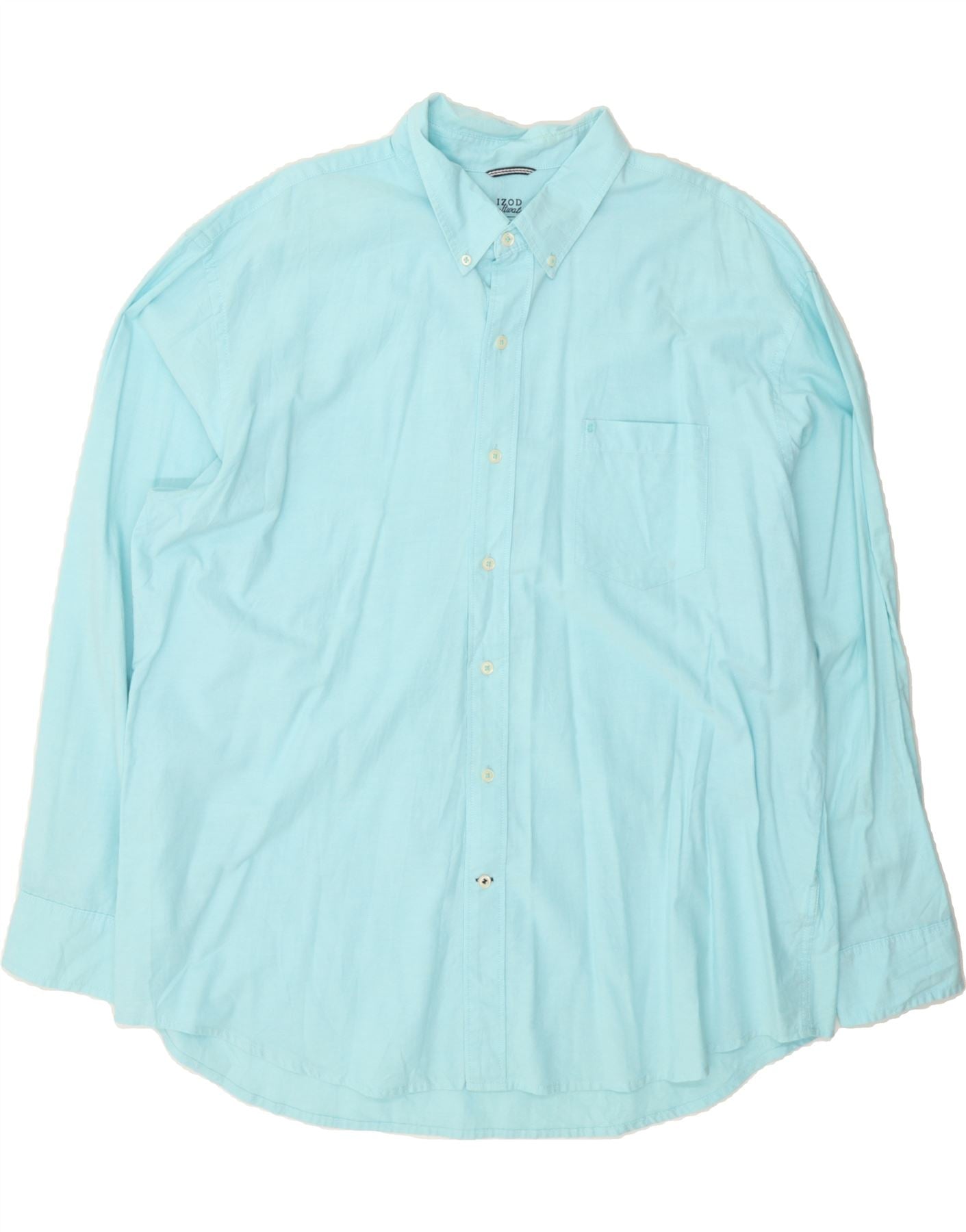 image of IZOD Mens Salt Water Shirt 2XL Blue Cotton