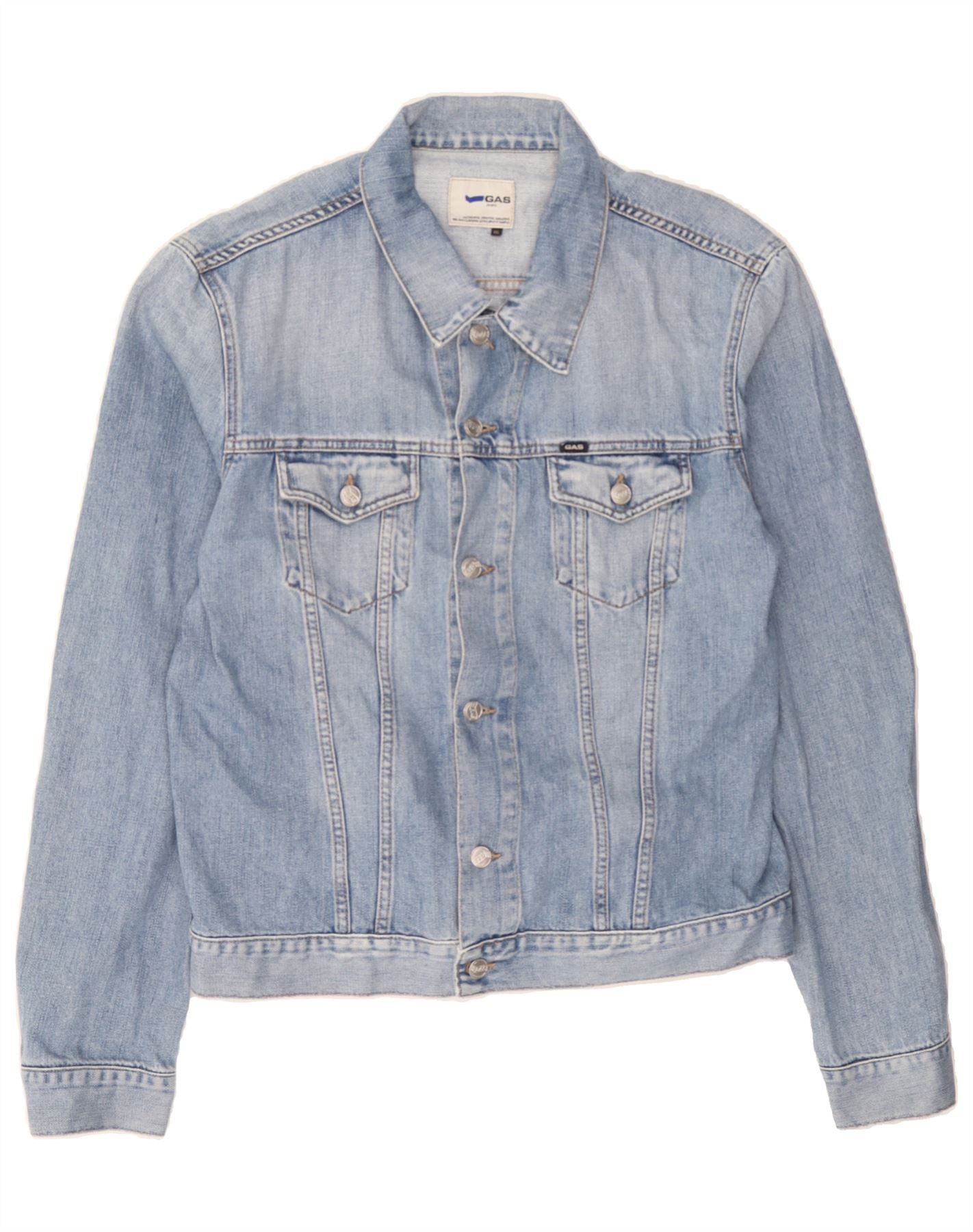 image of GAS Womens Denim Jacket UK 20 2XL Blue Cotton