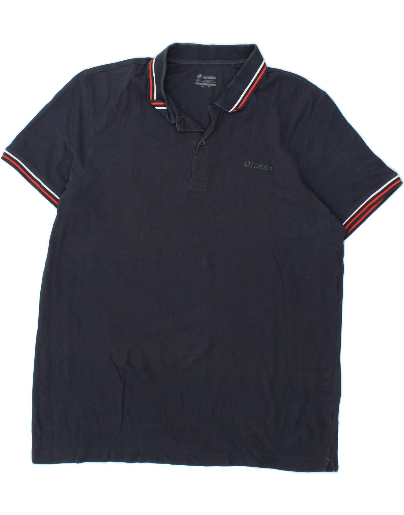 image of LOTTO Mens Polo Shirt 3XL Navy Blue Cotton