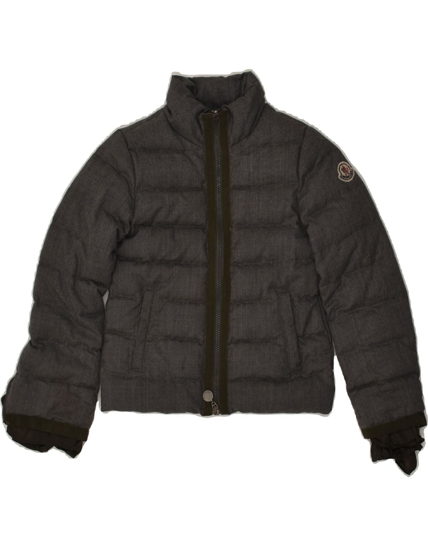 image of MONCLER Girls Padded Jacket 7-8 Years Grey Wool