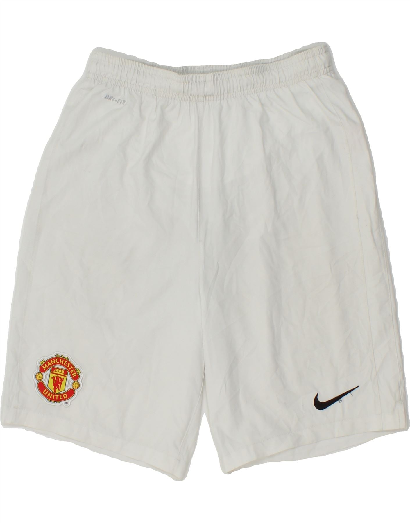 image of NIKE Boys Manchester United Sport Shorts 13-14 Years XL White Polyester