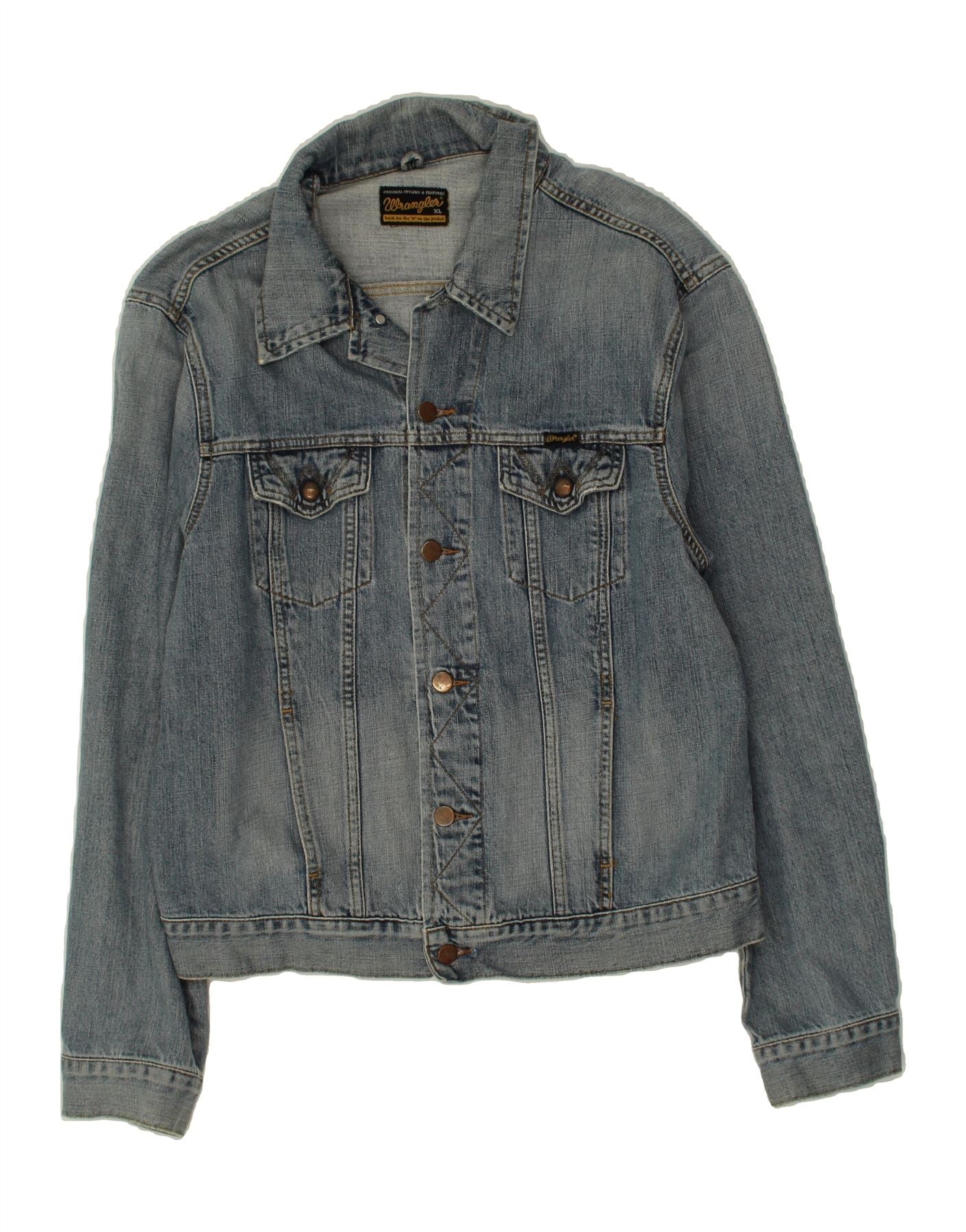 image of WRANGLER Womens Denim Jacket UK 18 XL Blue Cotton
