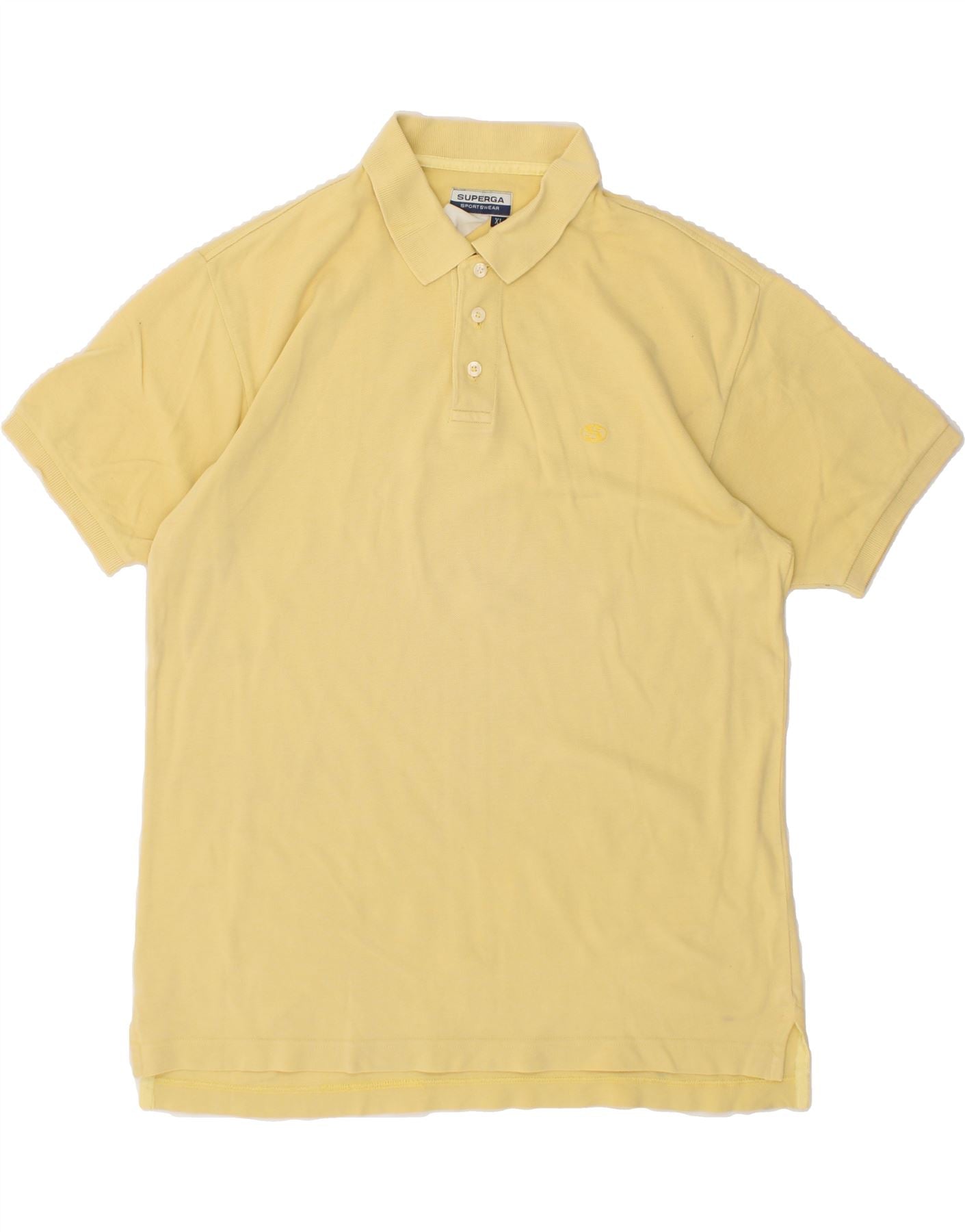 image of SUPERGA Mens Polo Shirt XL Yellow Cotton