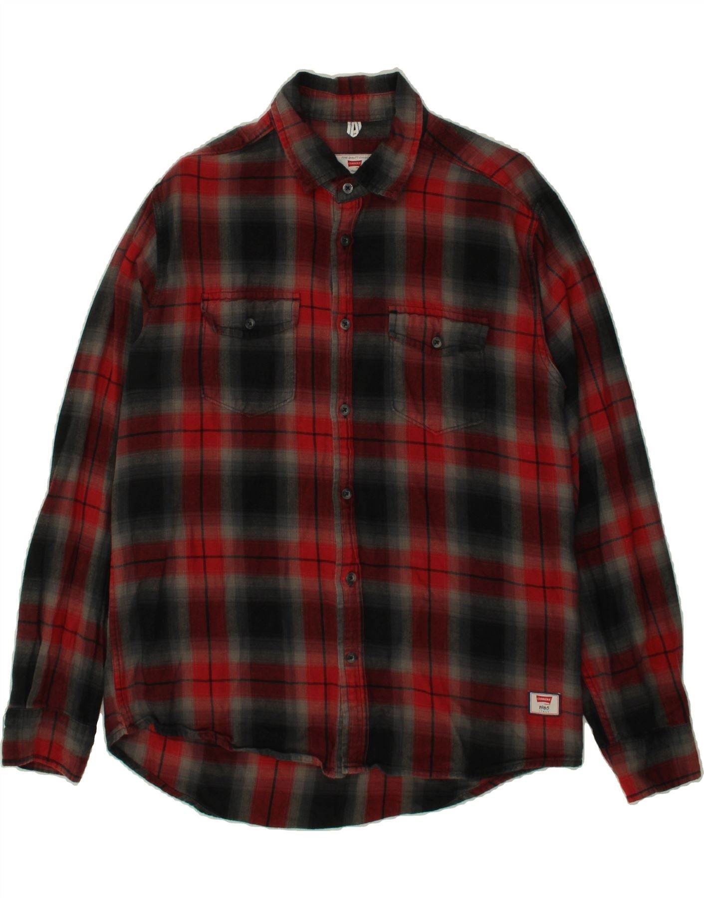 Image of CARRERA Mens Shirt Large Red Check Cotton