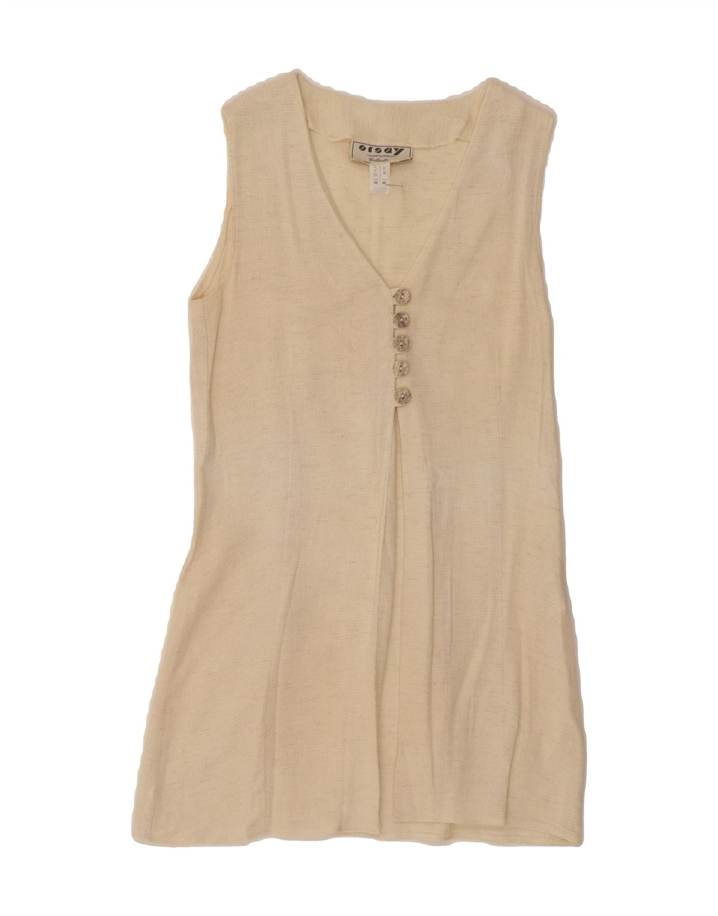 image of ORSAY Womens Sleeveless Shirt Dress IT 34/36 XS Beige Cotton