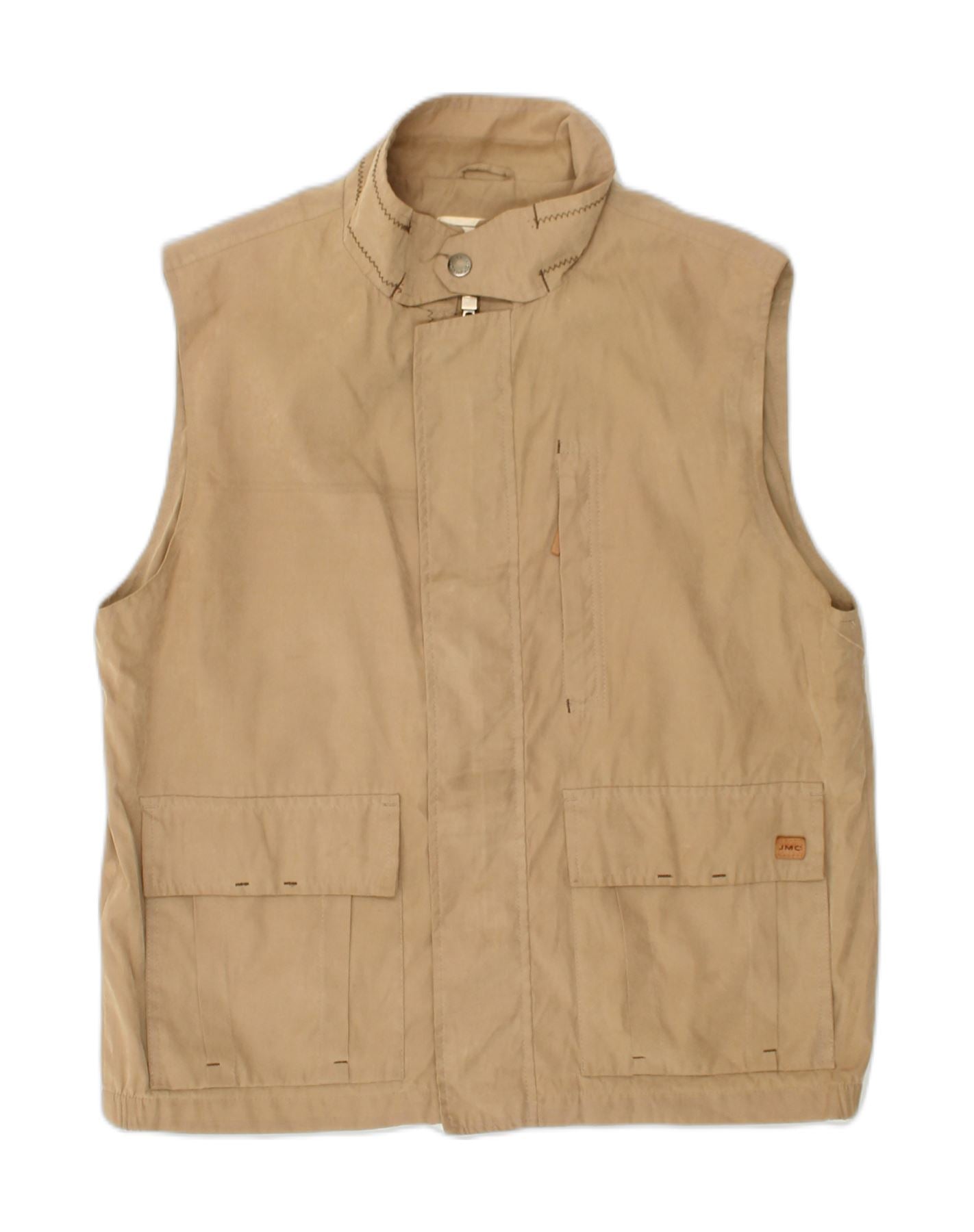 image of VINTAGE Mens Utility Gilet UK 40 Large Beige