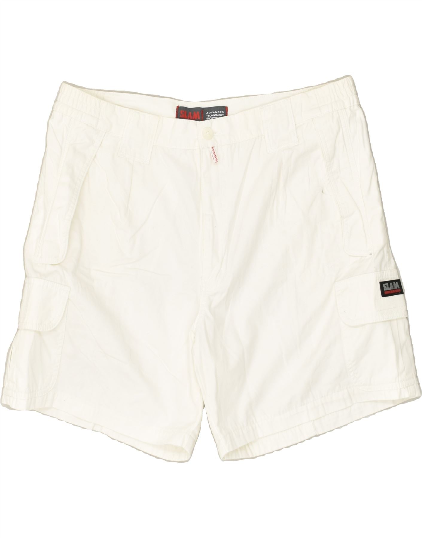 image of SLAM Mens Cargo Shorts W39 Large White Cotton