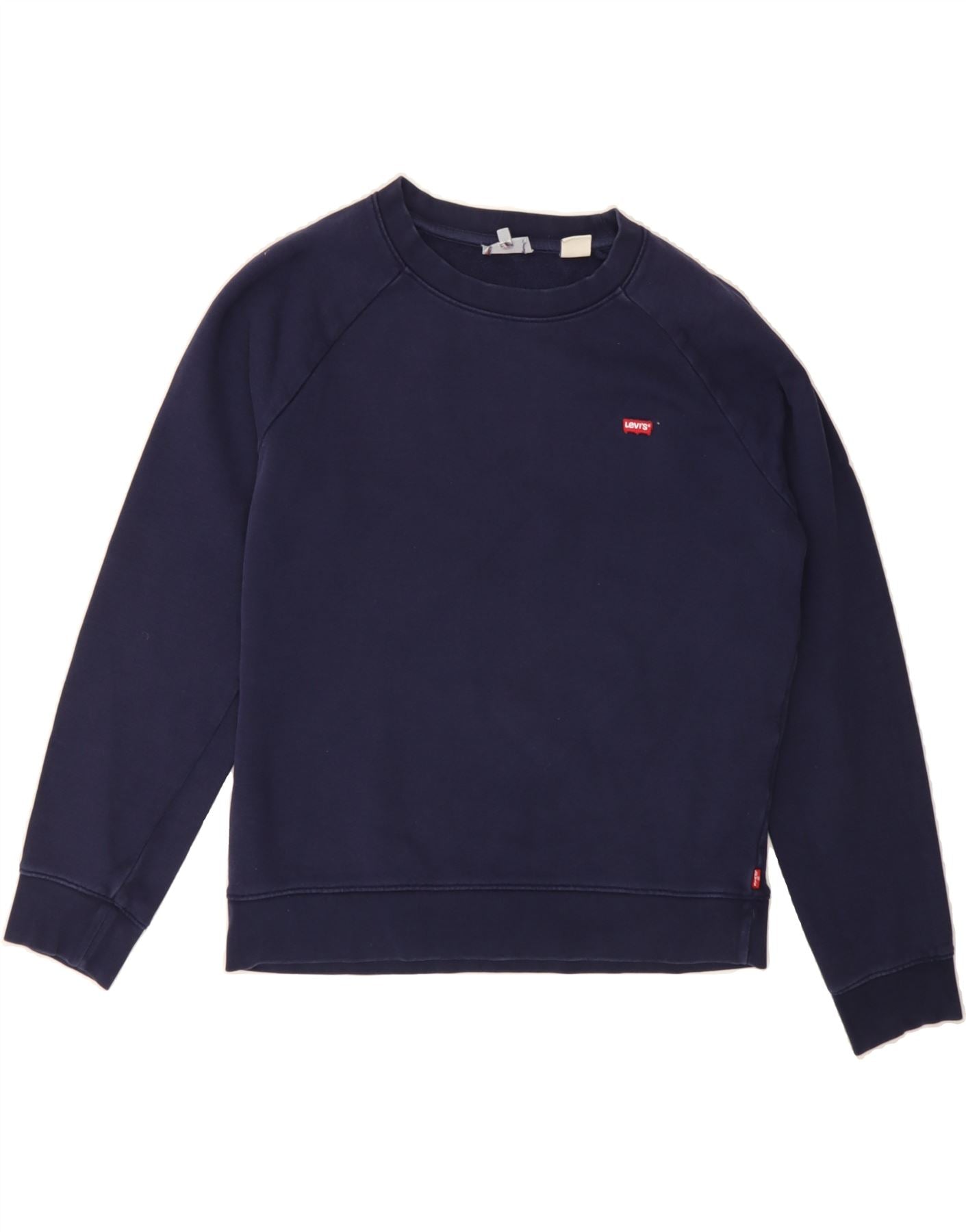 image of LEVI'S Womens Oversized Sweatshirt Jumper UK 6 XS Navy Blue Cotton