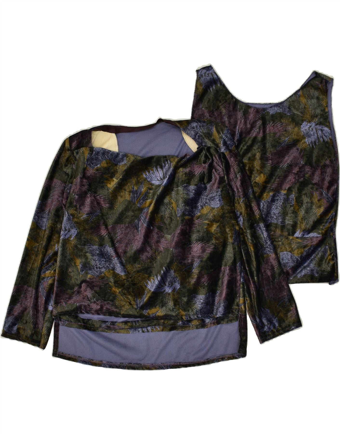 image of VINTAGE Womens Abstract Pattern 2 Piece Set UK 12 Medium Multicoloured